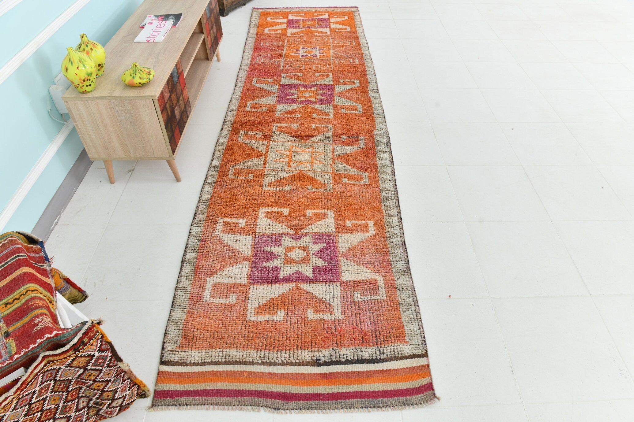Turkish Vintage Herki Rug 11’5’ x 3’1’