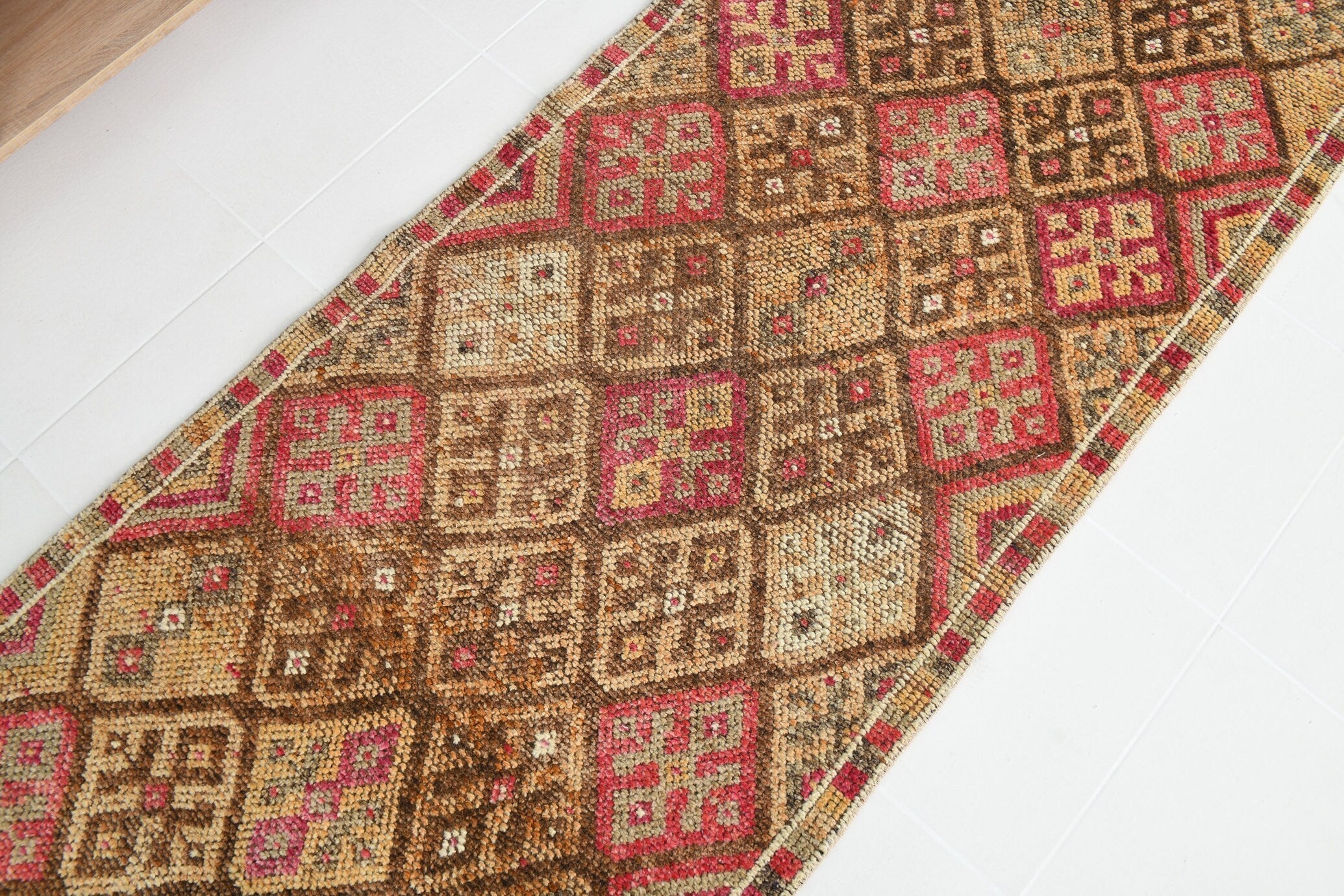 Turkish Vintage Herki Rug 14’2’ x 2’11’