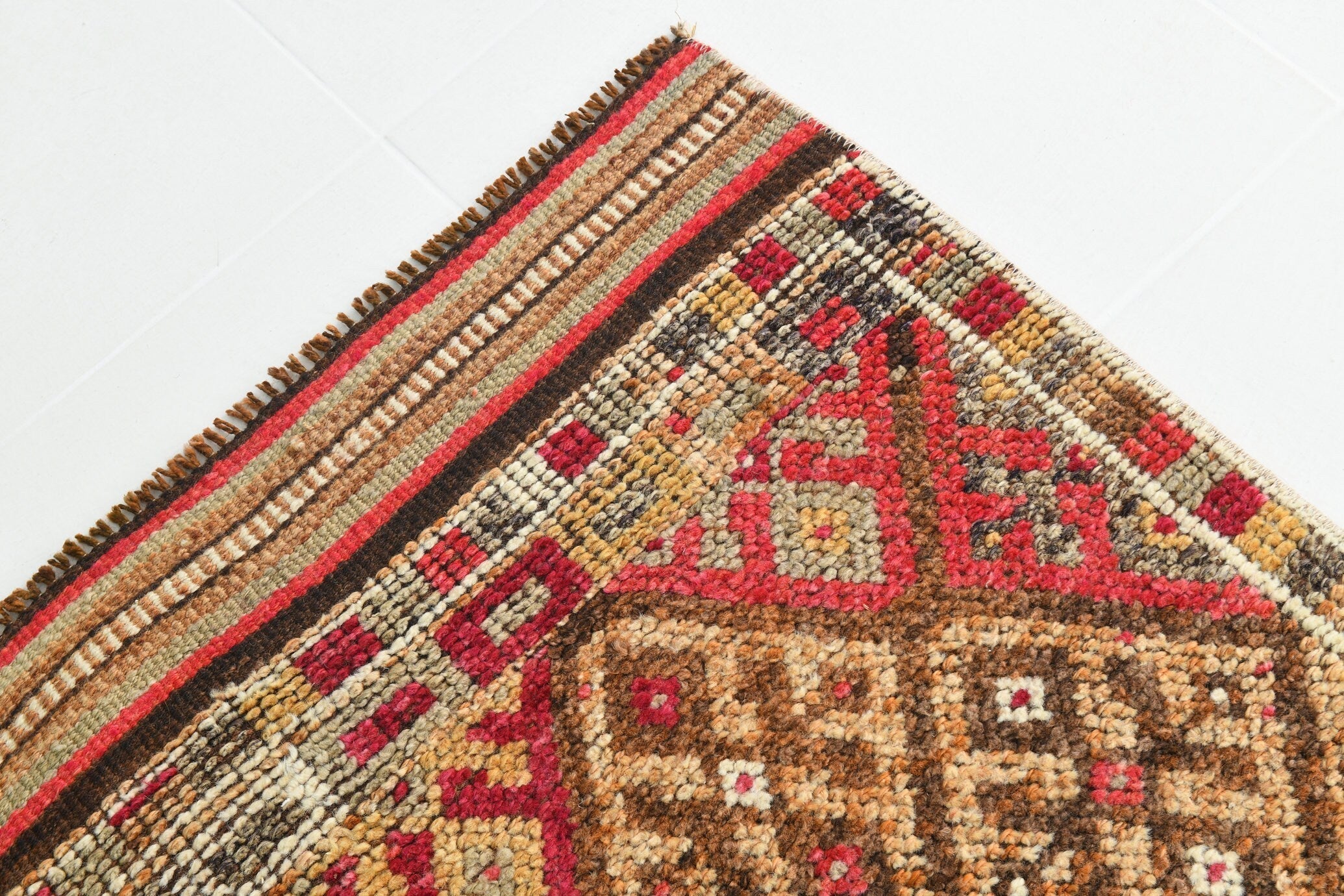 Turkish Vintage Herki Rug 14’2’ x 2’11’