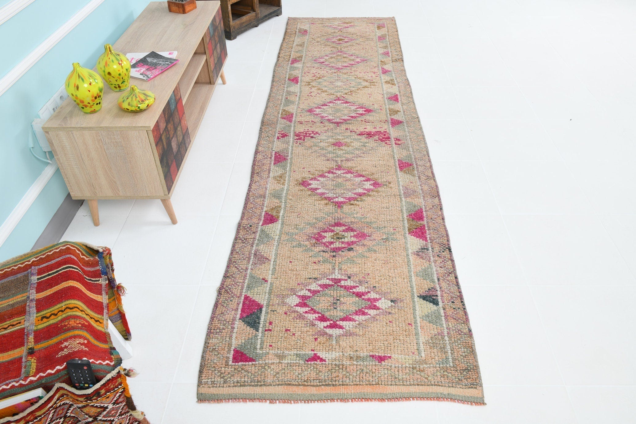Turkish Vintage Herki Rug 2’10’ x 10’10’