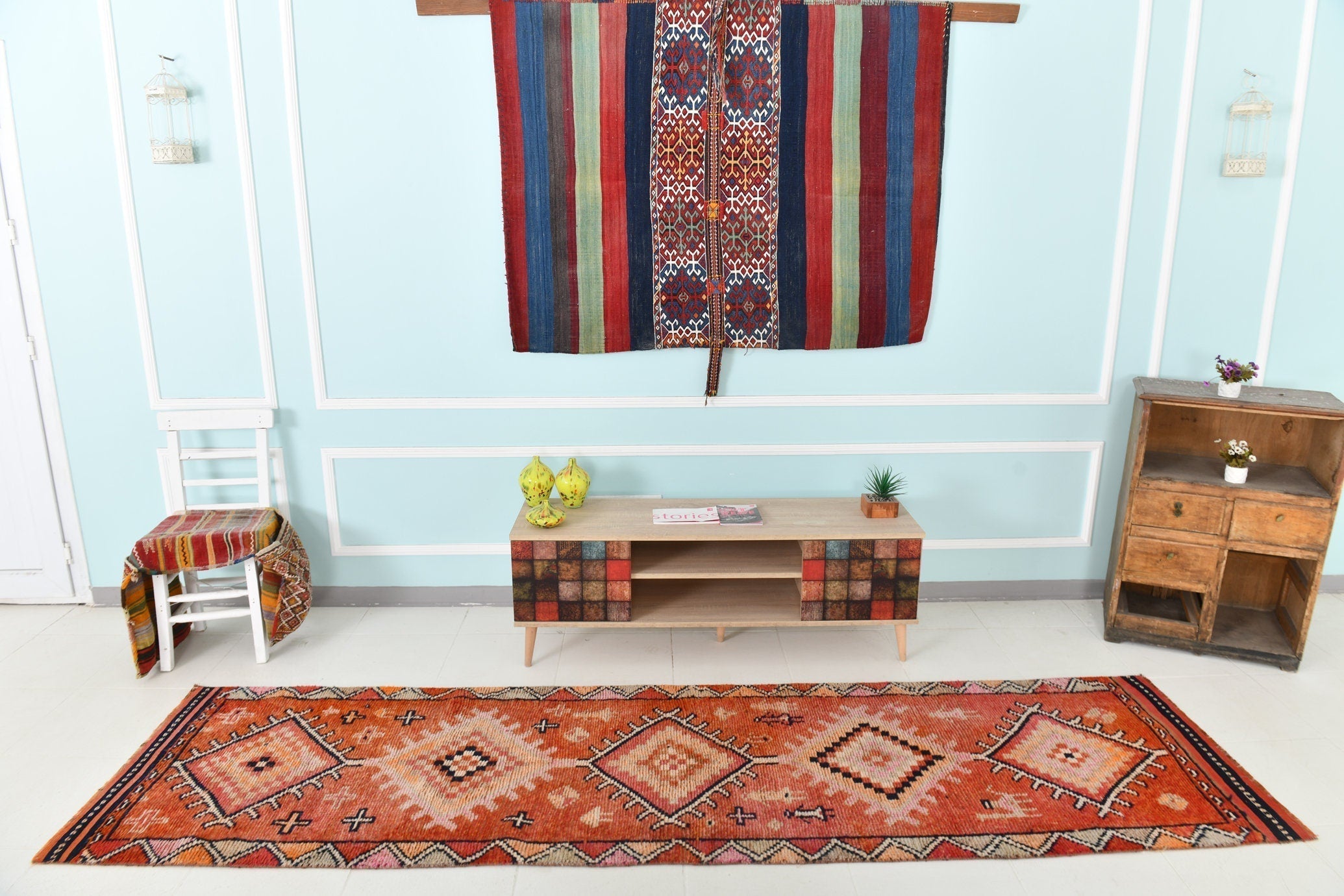 Turkish Vintage Herki Rug 2’10’’ x 10’6’’