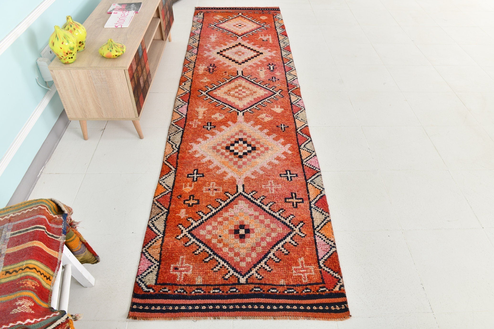 Turkish Vintage Herki Rug 2’10’’ x 10’6’’