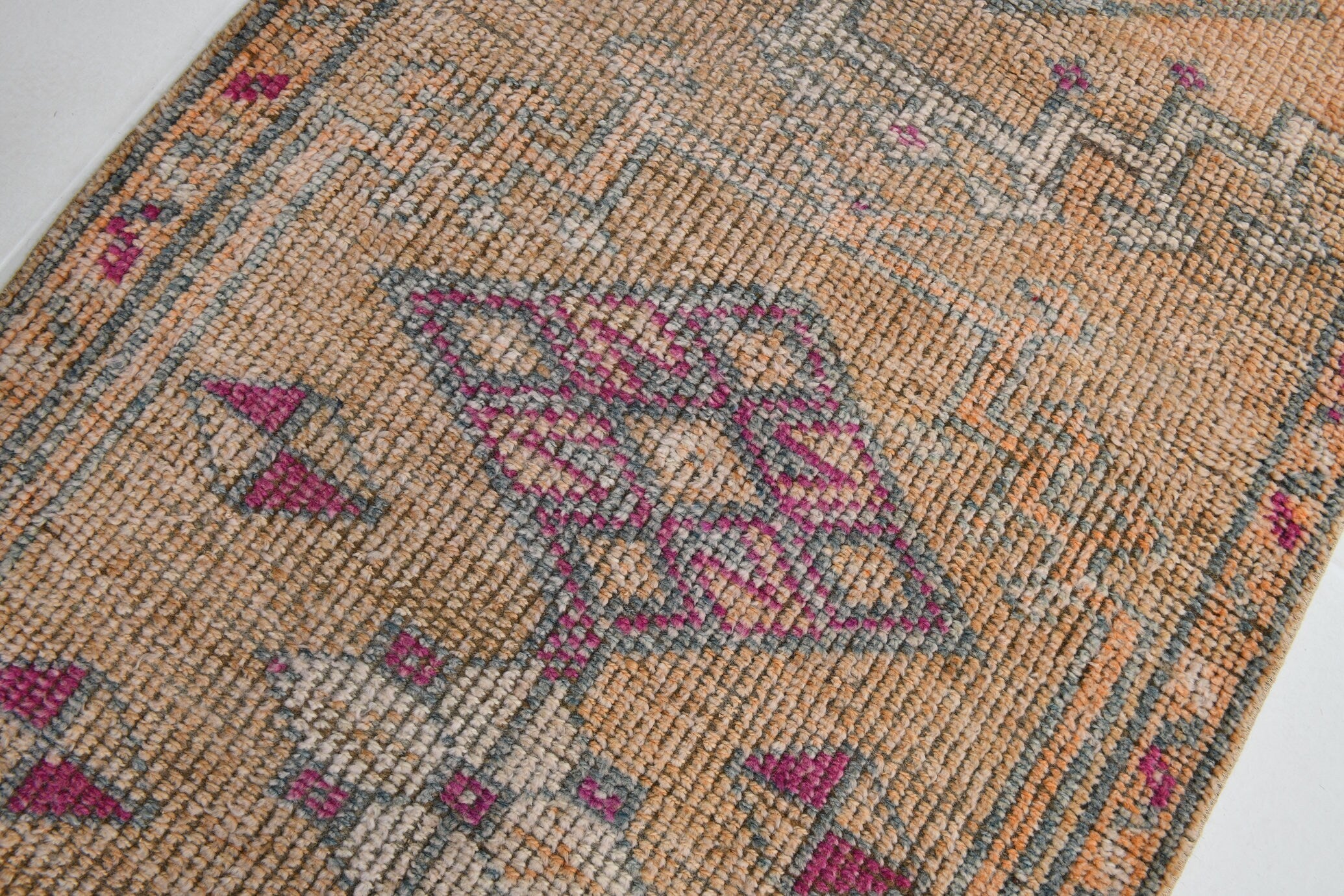 Turkish Vintage Herki Rug 2’10’ x 12’3’