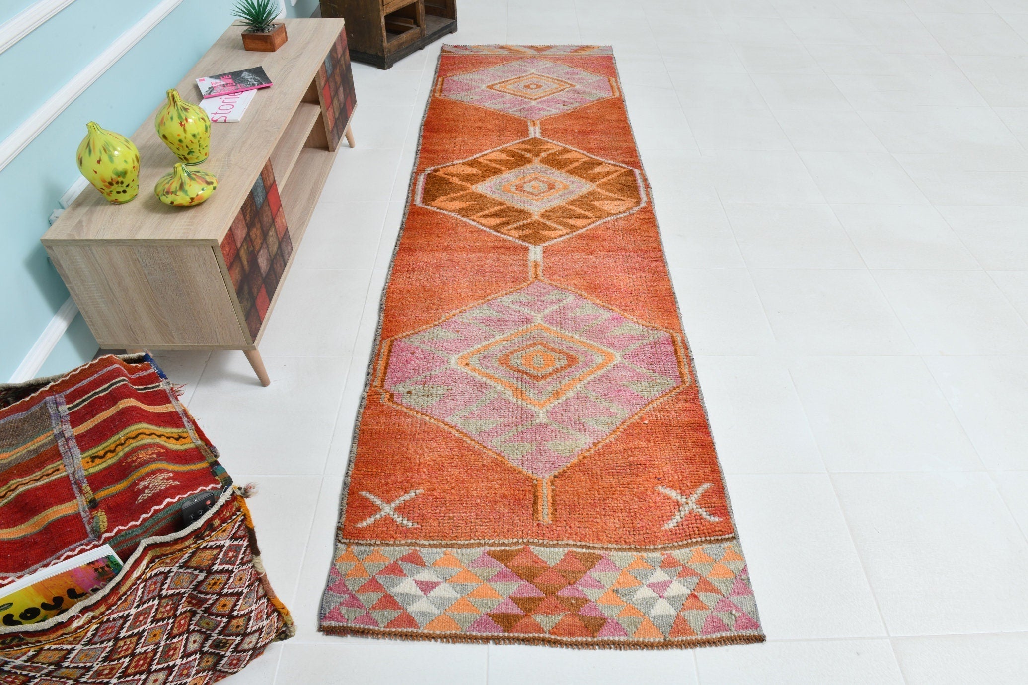 Turkish Vintage Herki Rug 2’11’ x 10’3’