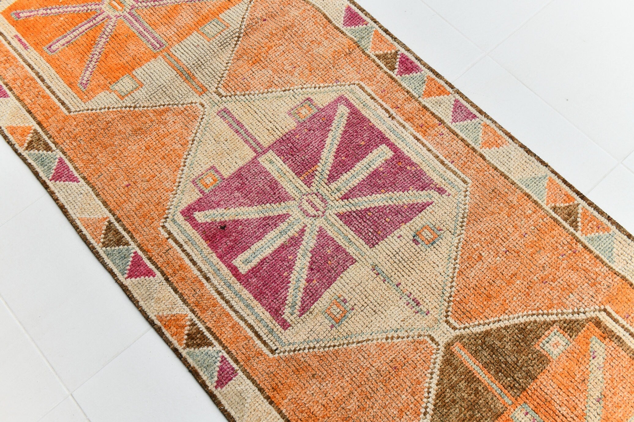 Turkish Vintage Herki Rug 2’11’ x 12’4’