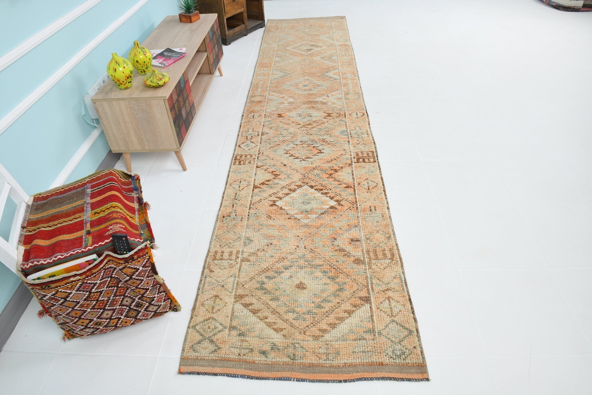 Turkish Vintage Herki Rug 2’11’ x 13’4’