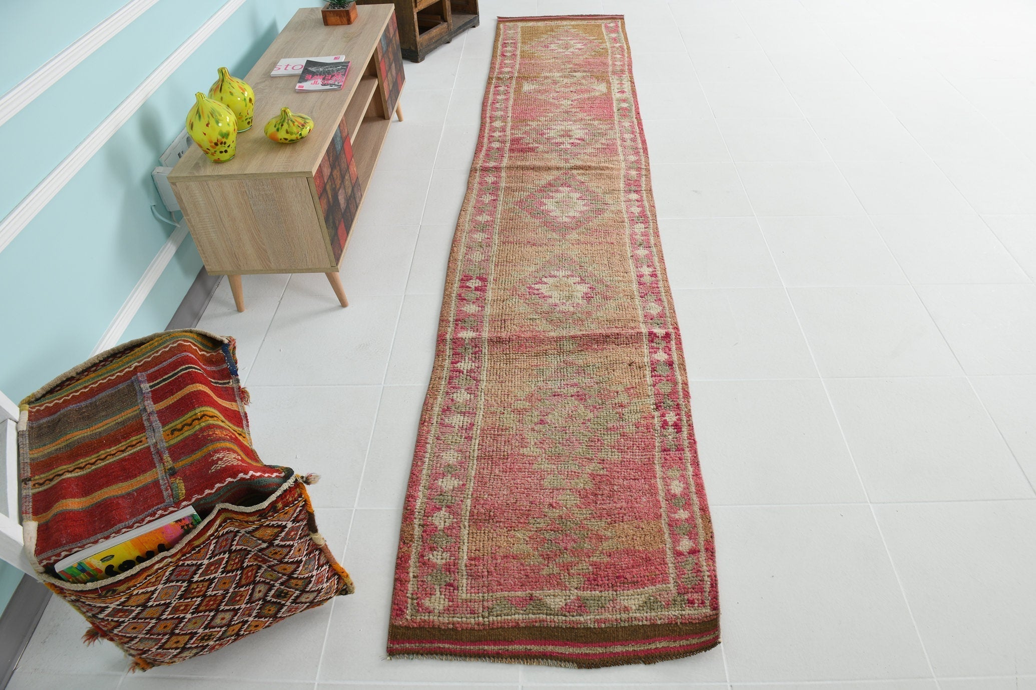 Turkish Vintage Herki Rug 2’4’ x 12’5’