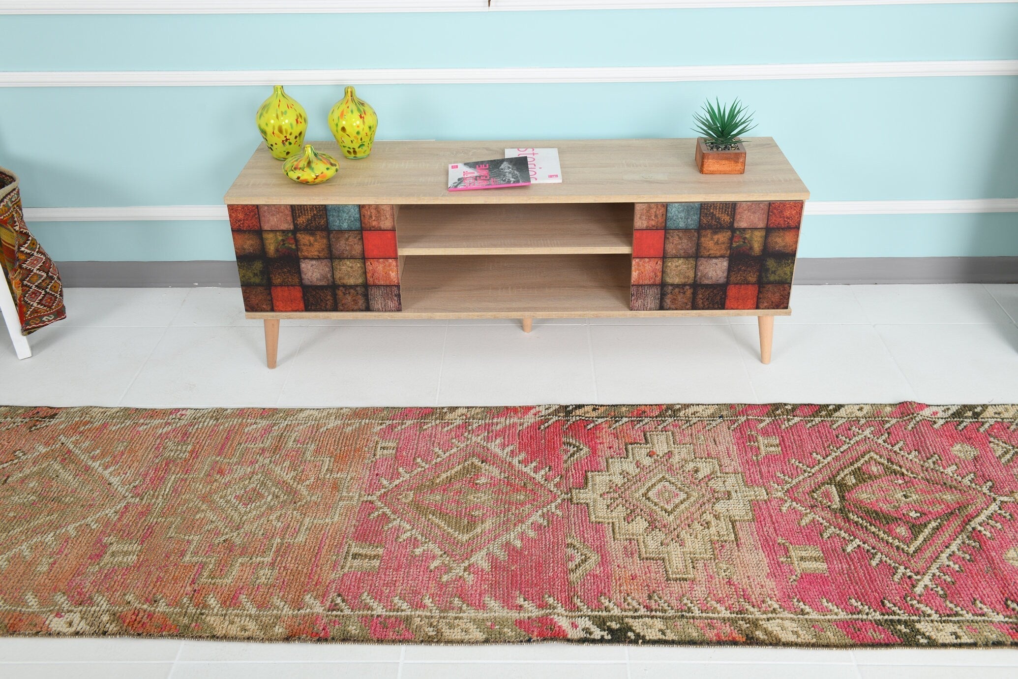 Turkish Vintage Herki Rug 2’6’’ x 10’10’’