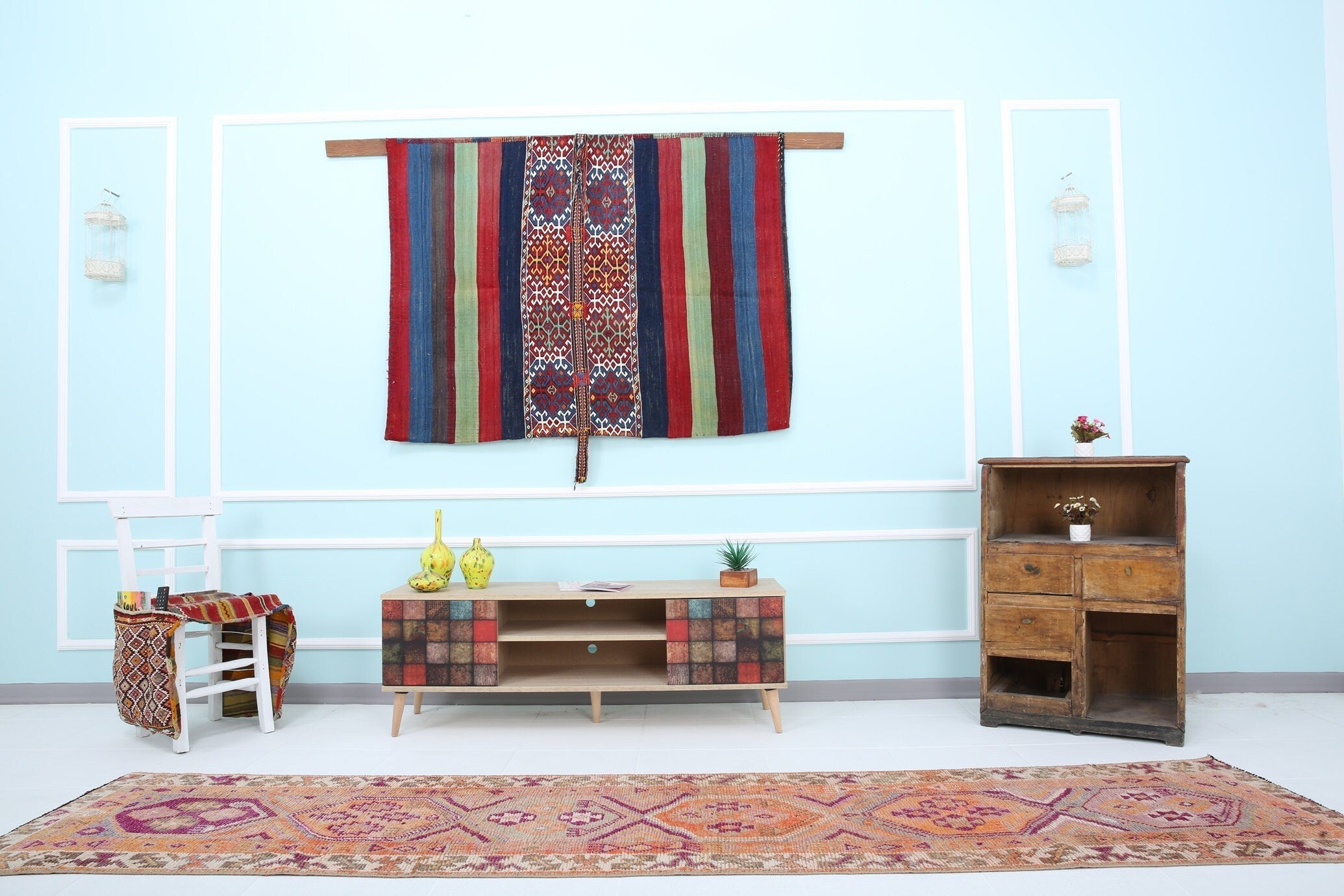 Turkish Vintage Herki Rug 2’6’ x 11’1’