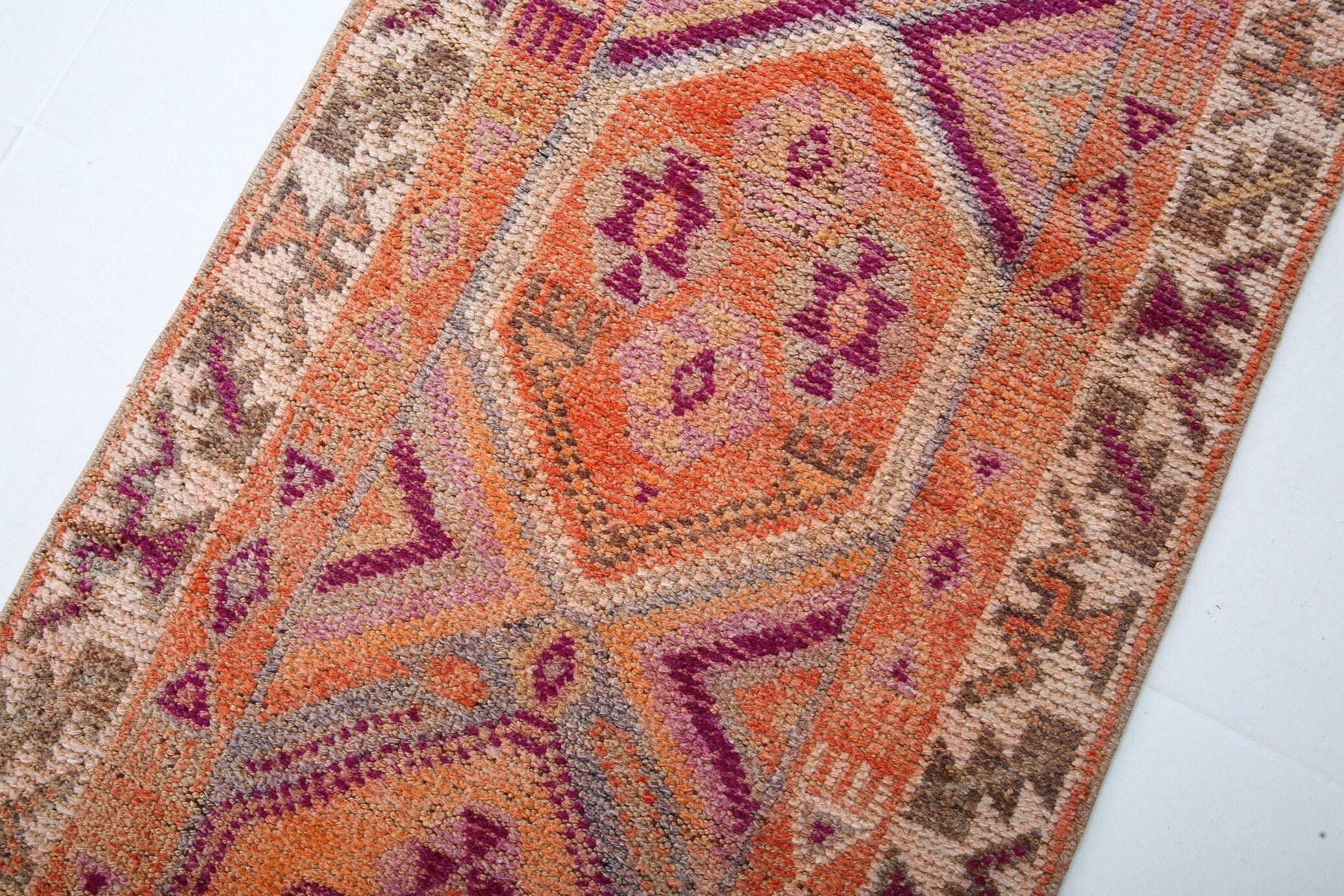 Turkish Vintage Herki Rug 2’6’ x 11’1’