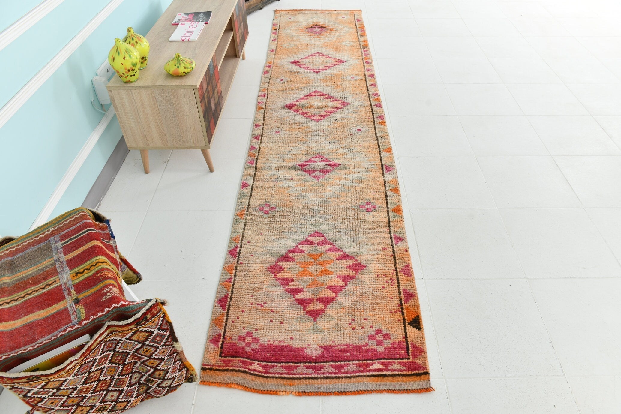 Turkish Vintage Herki Rug 2’6’ x 11’6’