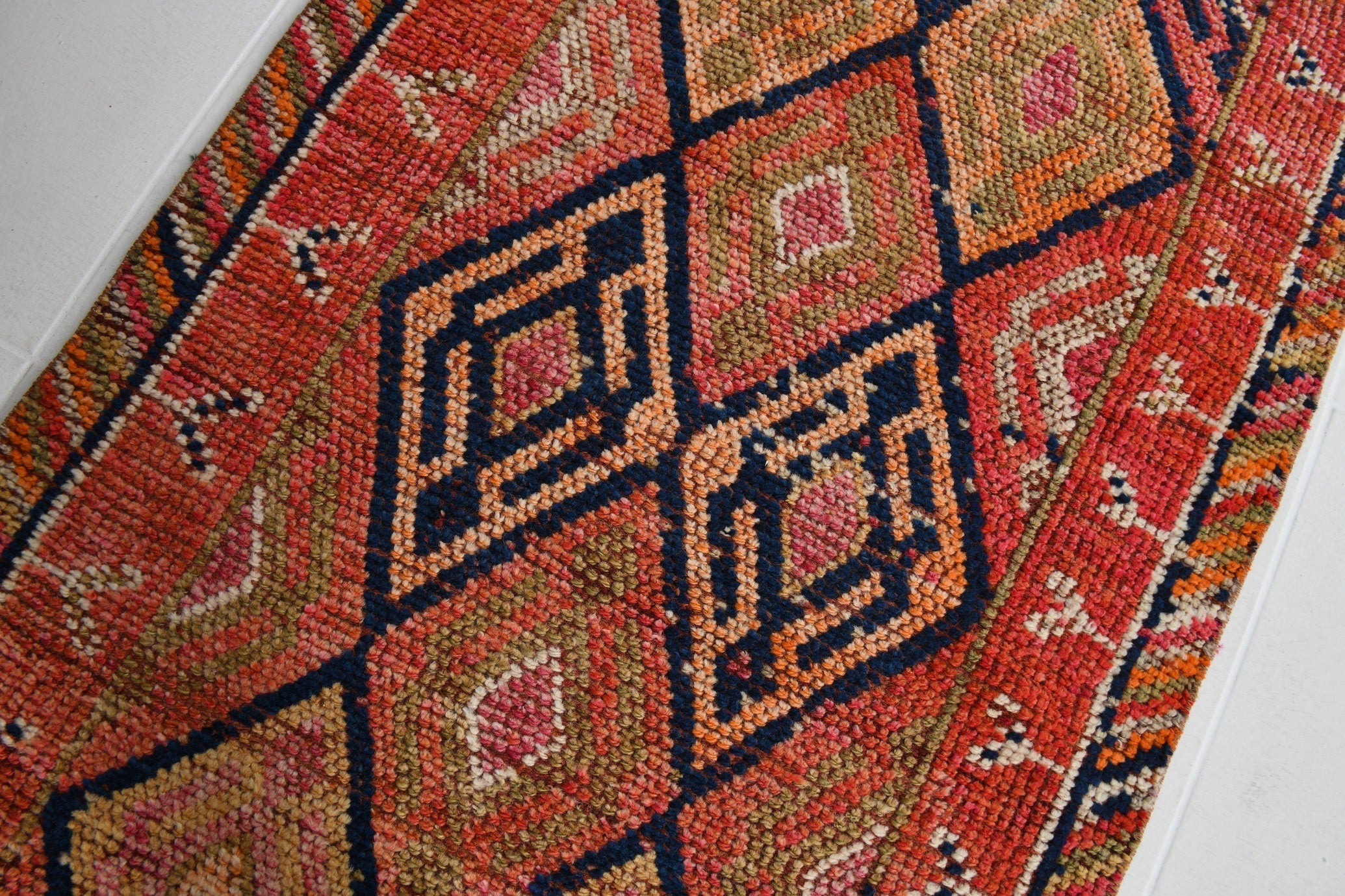 Turkish Vintage Herki Rug 2’6’ x 12’5’