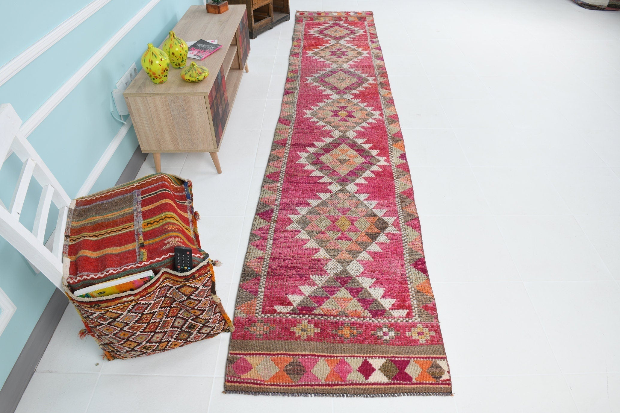 Turkish Vintage Herki Rug 2’6’ x 13’5’