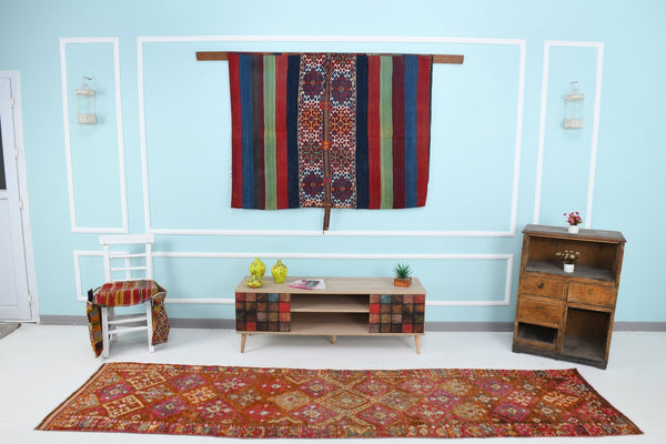 Turkish Vintage Herki Rug 2’7’ x 10’10’