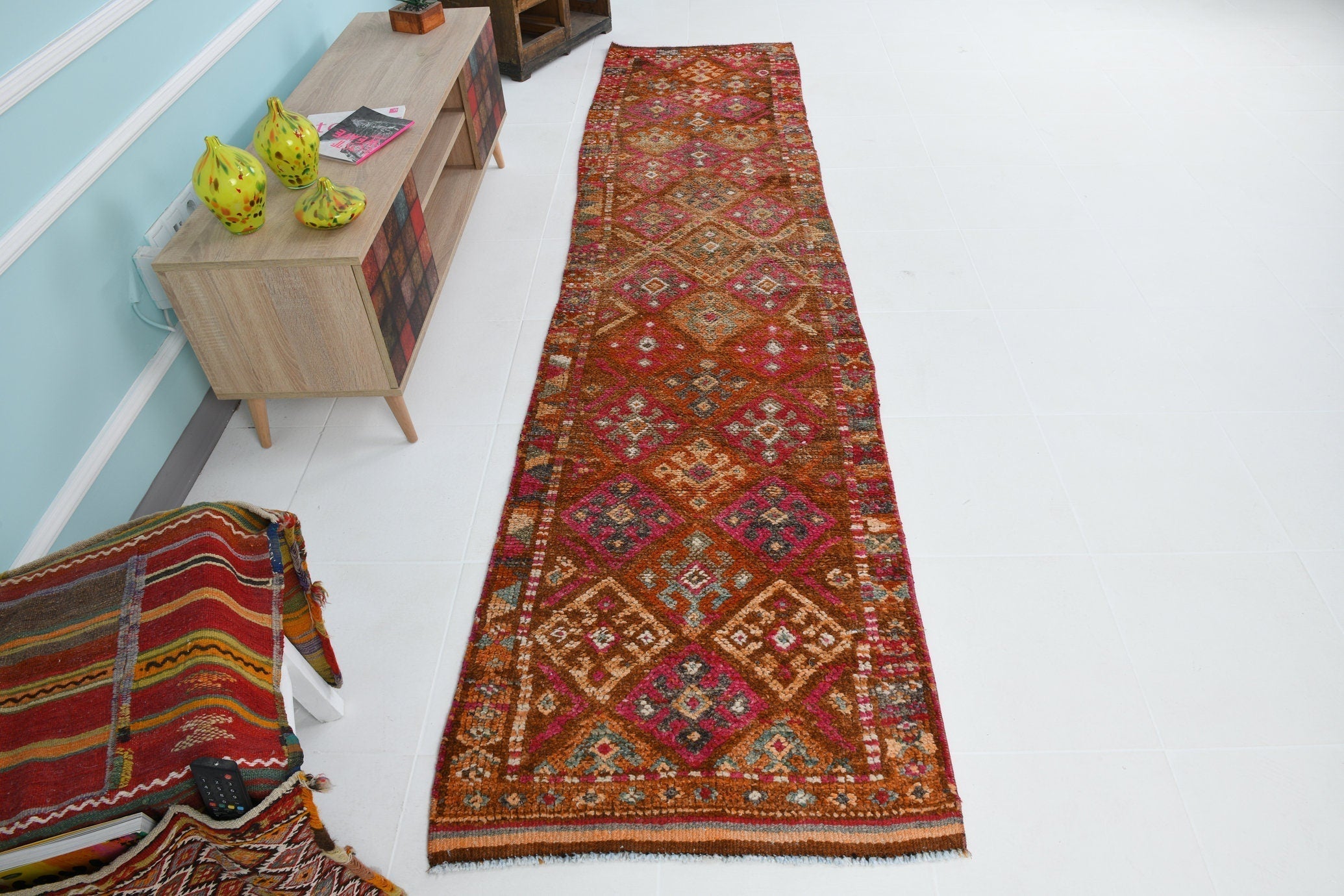 Turkish Vintage Herki Rug 2’7’ x 10’10’