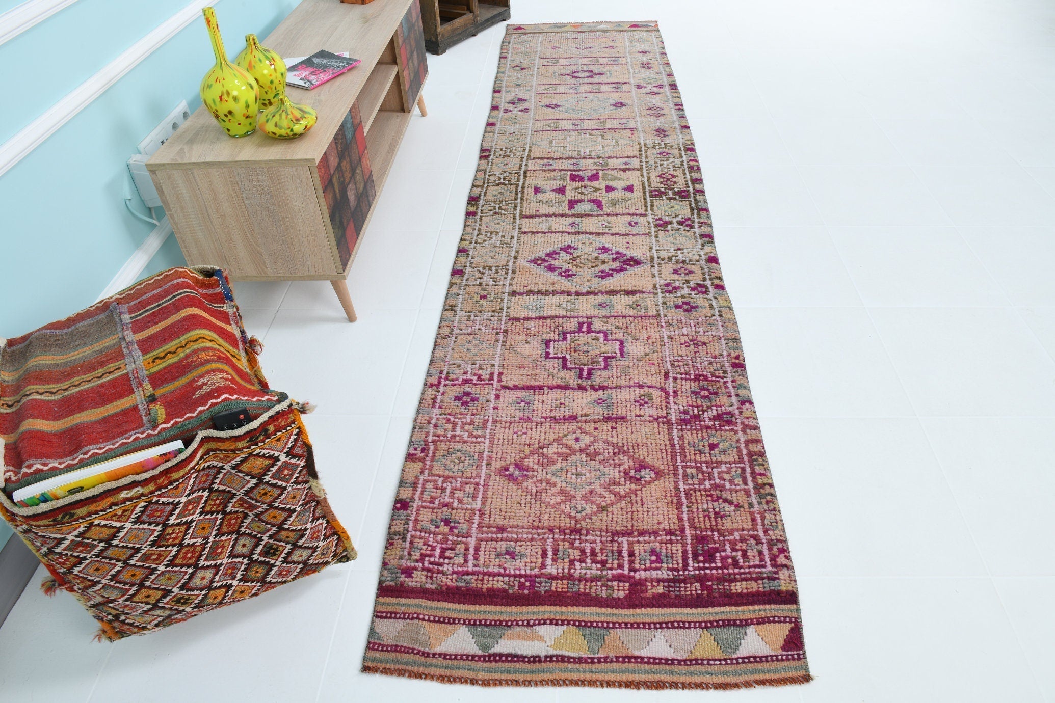 Turkish Vintage Herki Rug 2’7’’ x 11’3’’