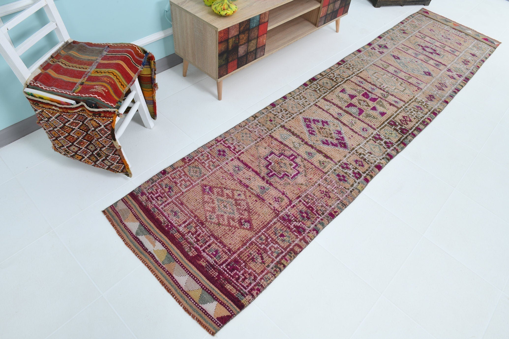 Turkish Vintage Herki Rug 2’7’’ x 11’3’’