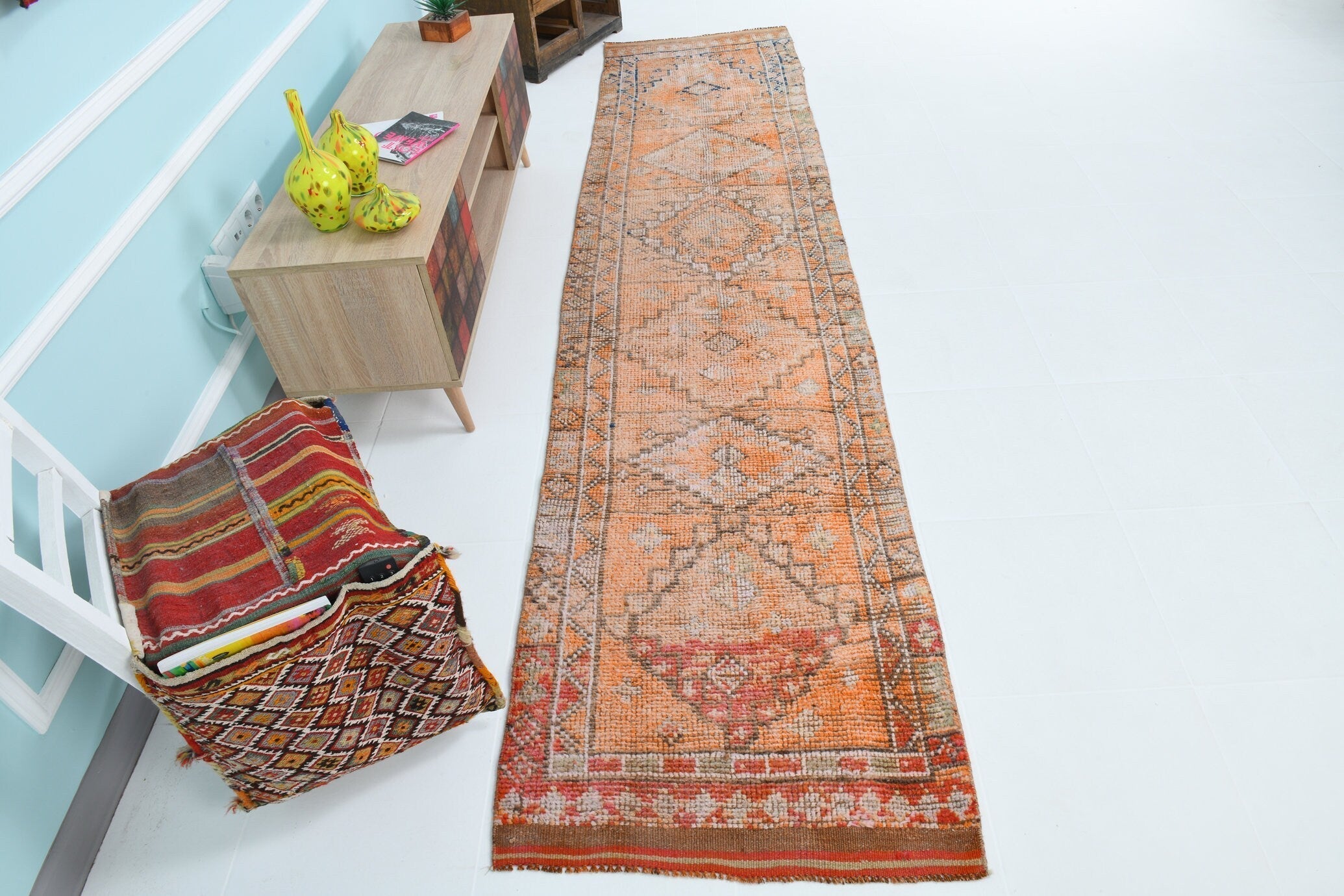 Turkish Vintage Herki Rug 2’7’’ x 11’7’’