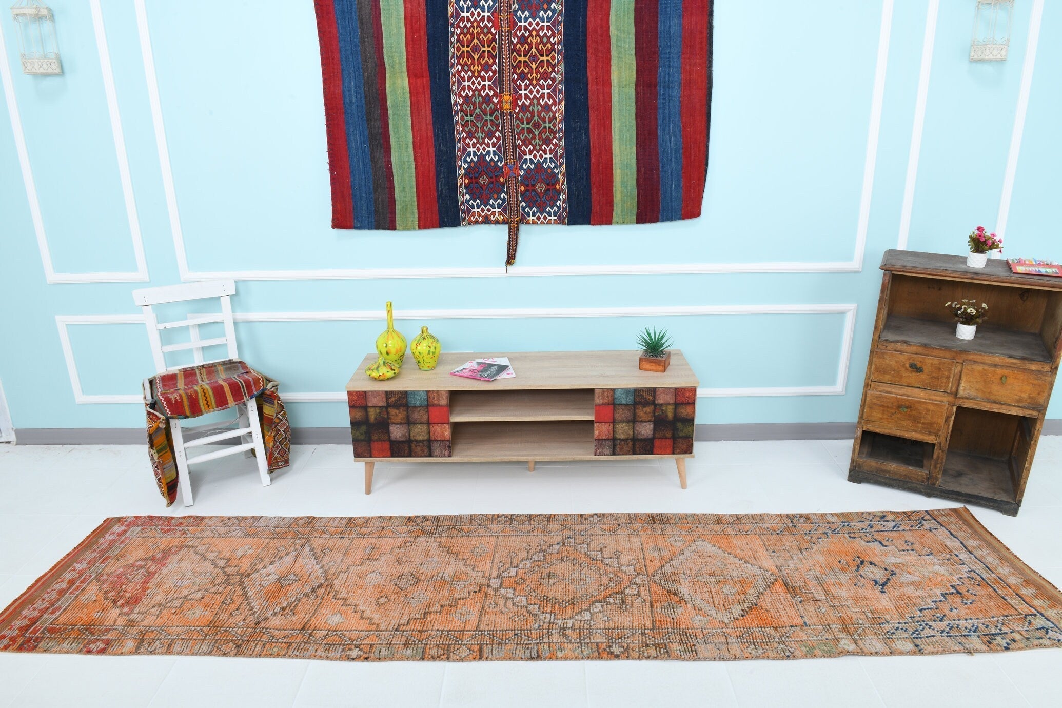 Turkish Vintage Herki Rug 2’7’’ x 11’7’’