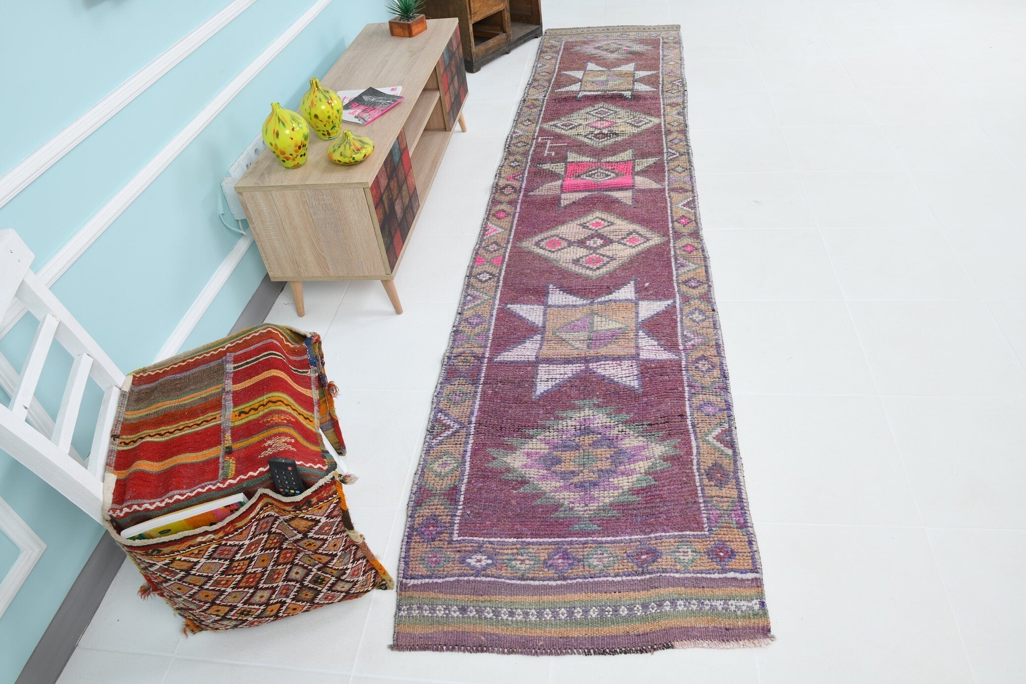 Turkish Vintage Herki Rug 2’7’ x 12’5’
