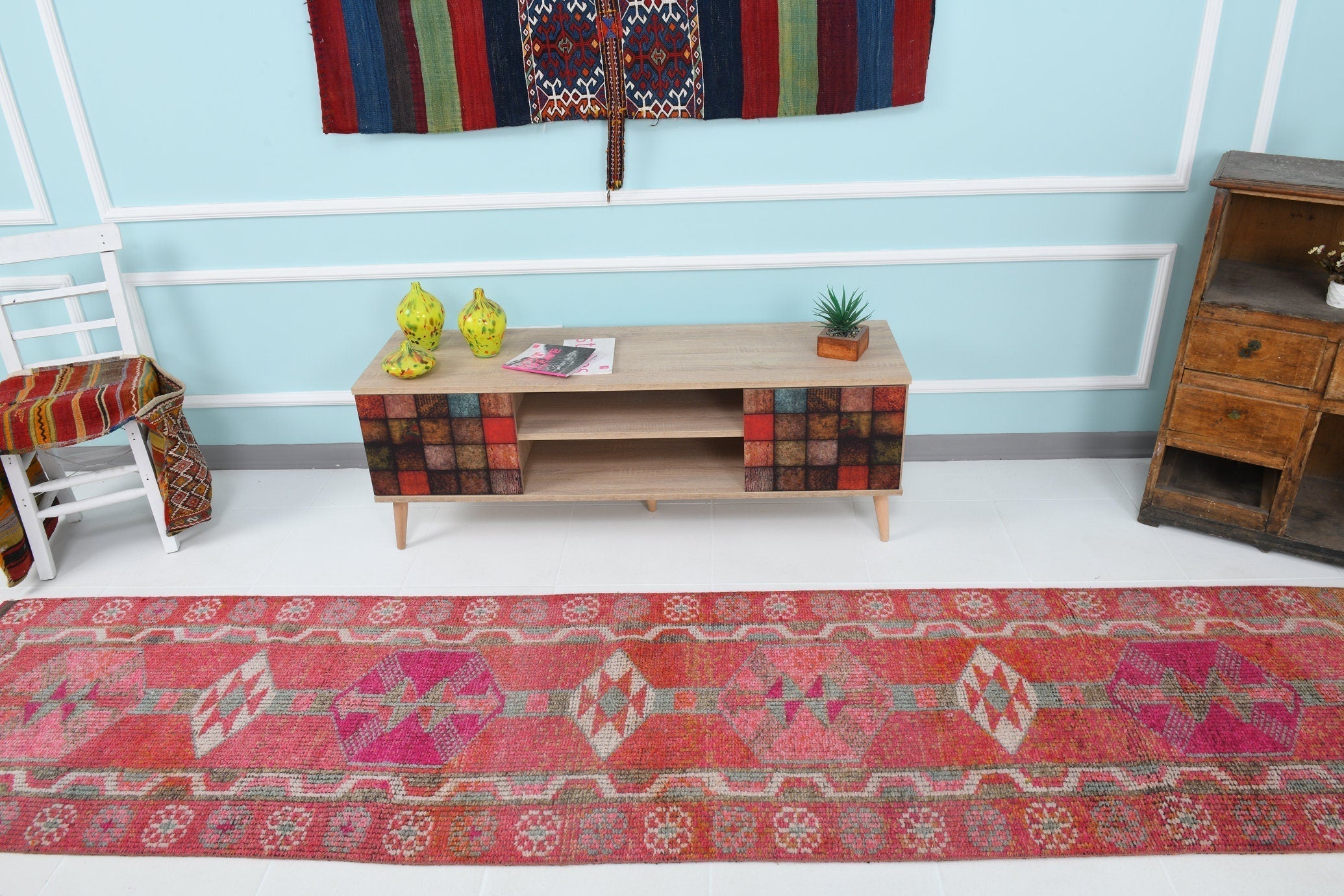Turkish Vintage Herki Rug 2’8’’ x 11’9’’
