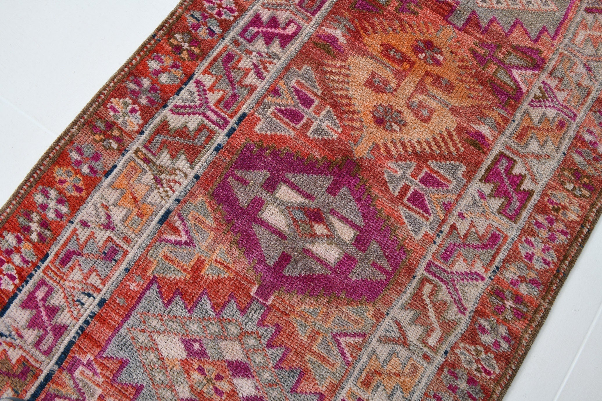 Turkish Vintage Herki Rug 2’8’ x 12’2’