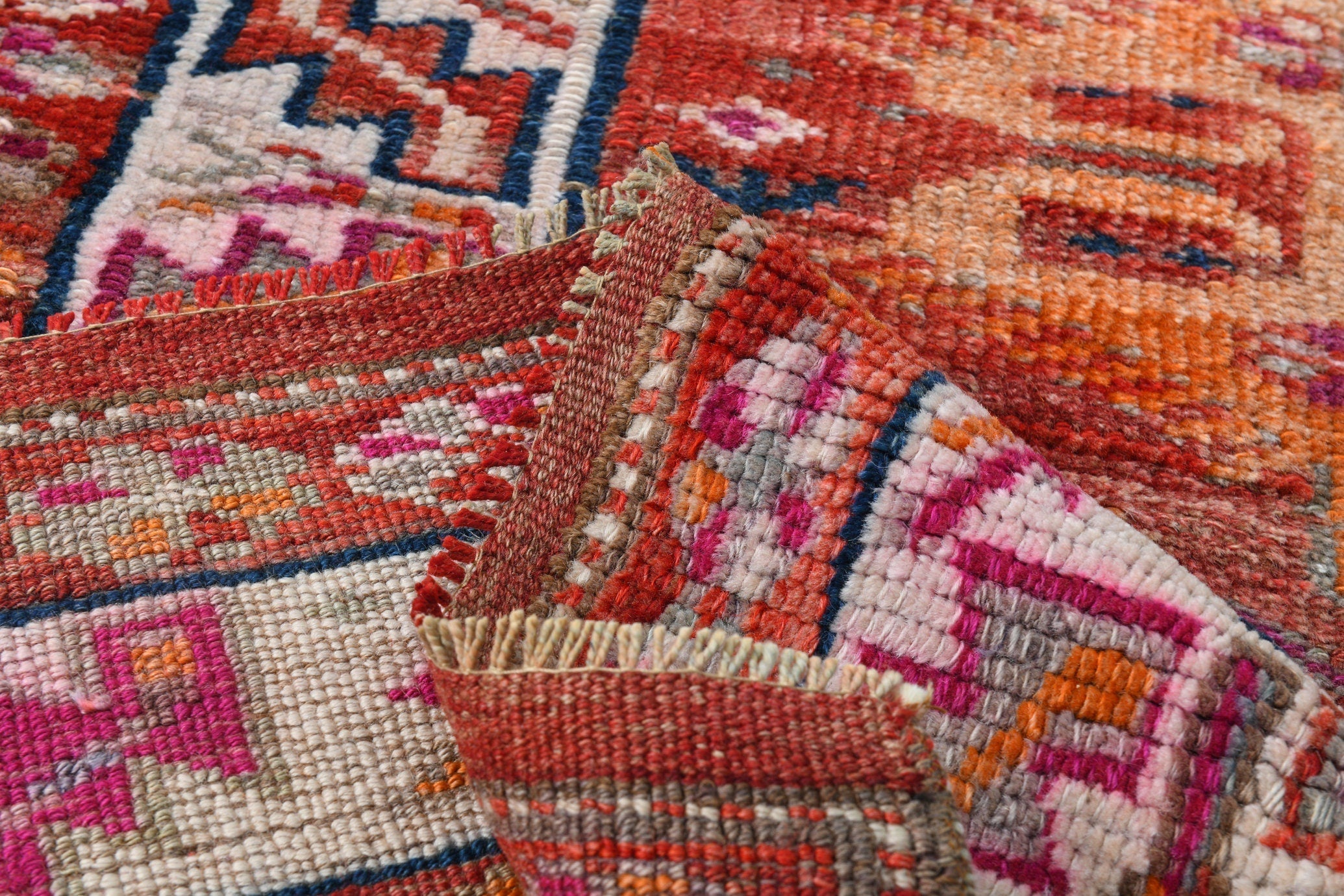 Turkish Vintage Herki Rug 2’8’ x 12’2’