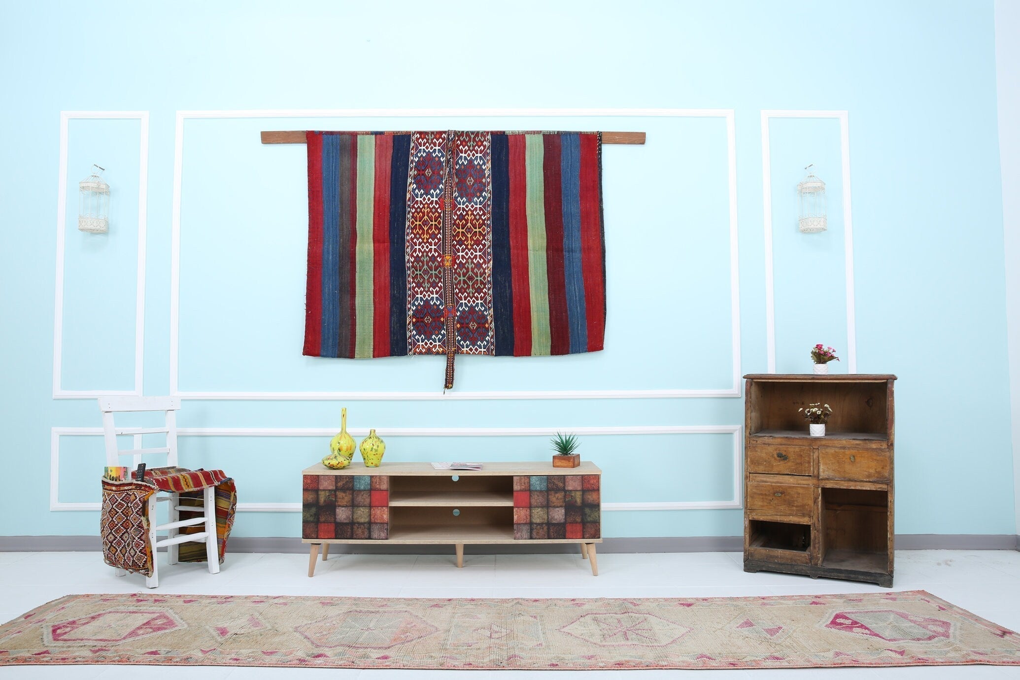 Turkish Vintage Herki Rug 2’8’ x 12’2’