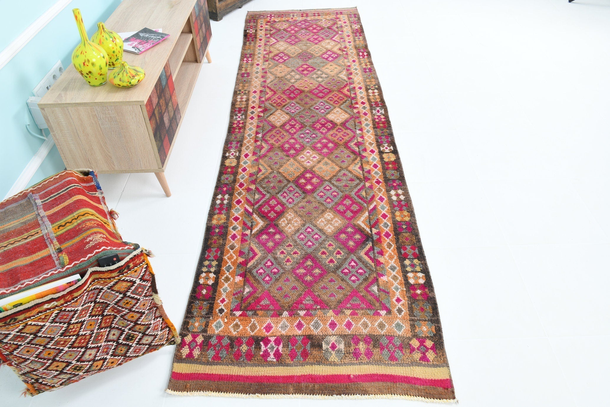 Turkish Vintage Herki Rug 2’9’’ x 10’5’’