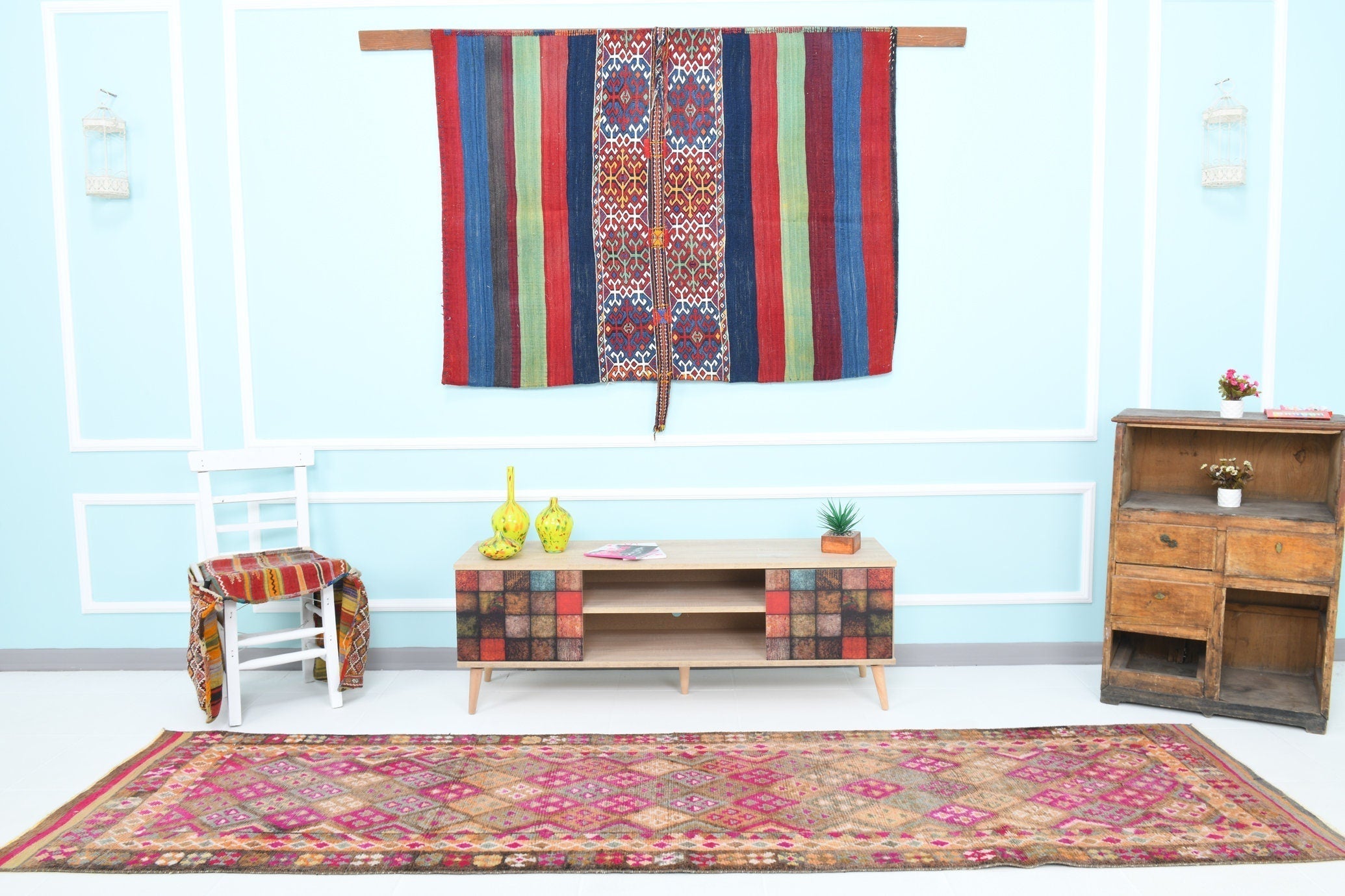Turkish Vintage Herki Rug 2’9’’ x 10’5’’