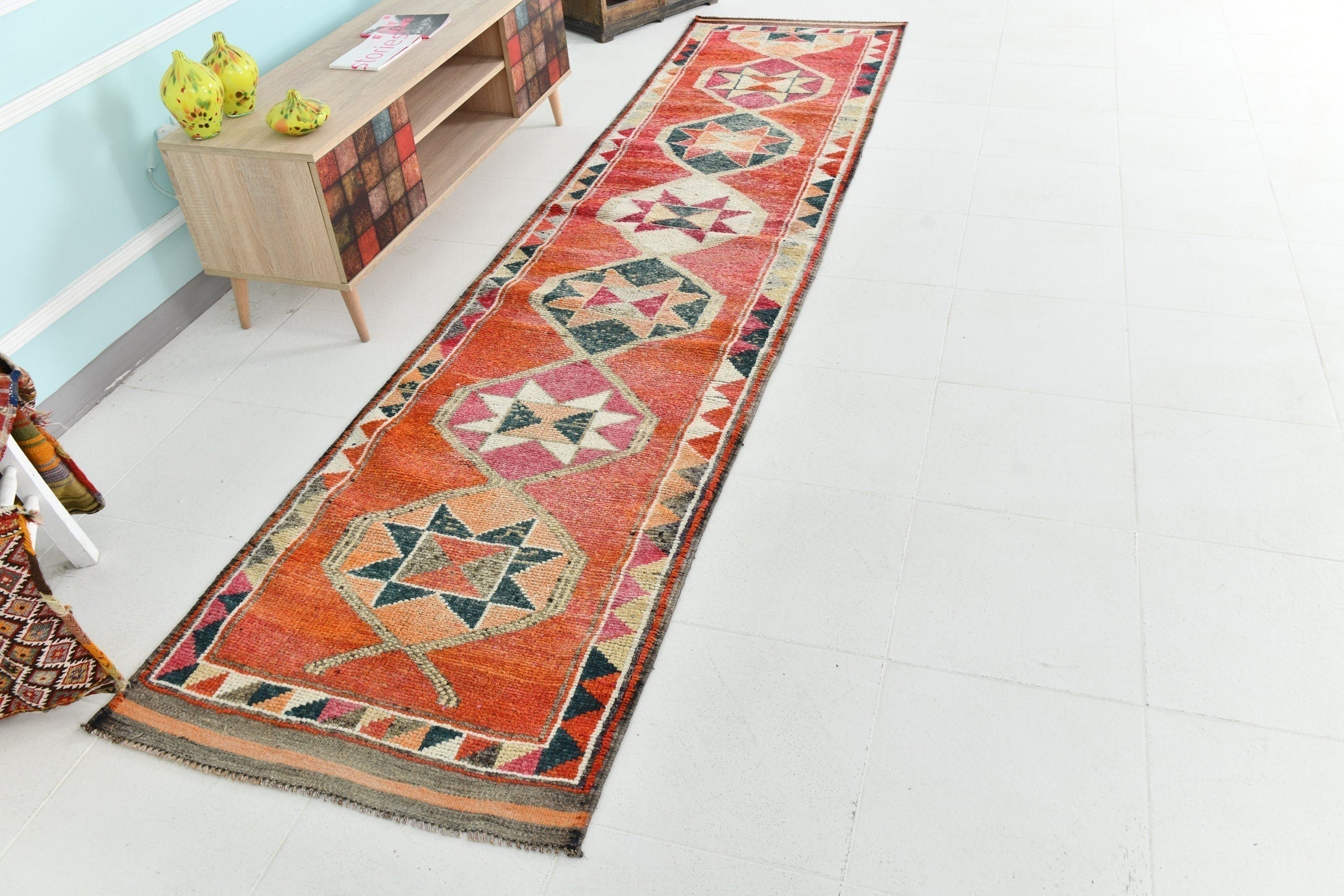 Turkish Vintage Herki Rug 2’9’’ x 11’11’’