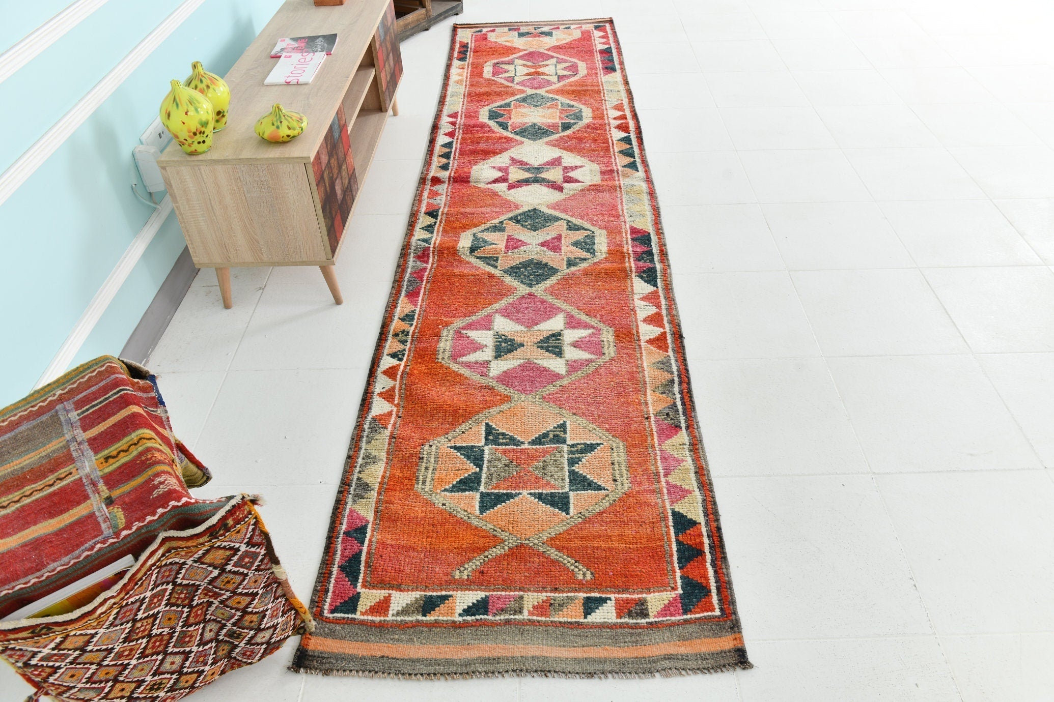 Turkish Vintage Herki Rug 2’9’’ x 11’11’’