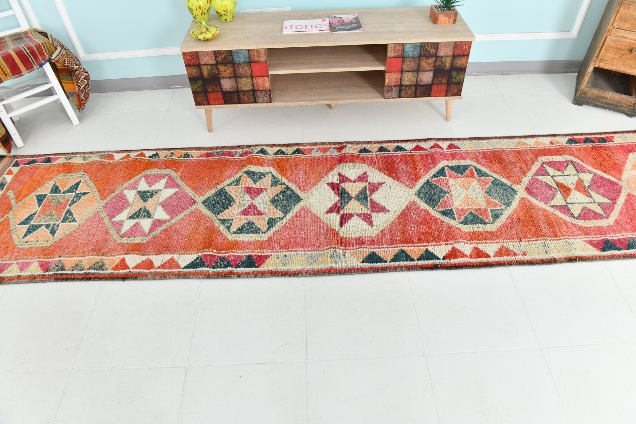 Turkish Vintage Herki Rug 2’9’’ x 11’11’’