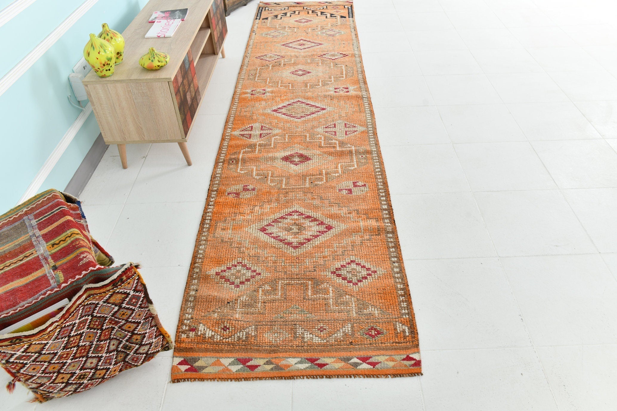 Turkish Vintage Herki Rug 2’9’ x 12’1’