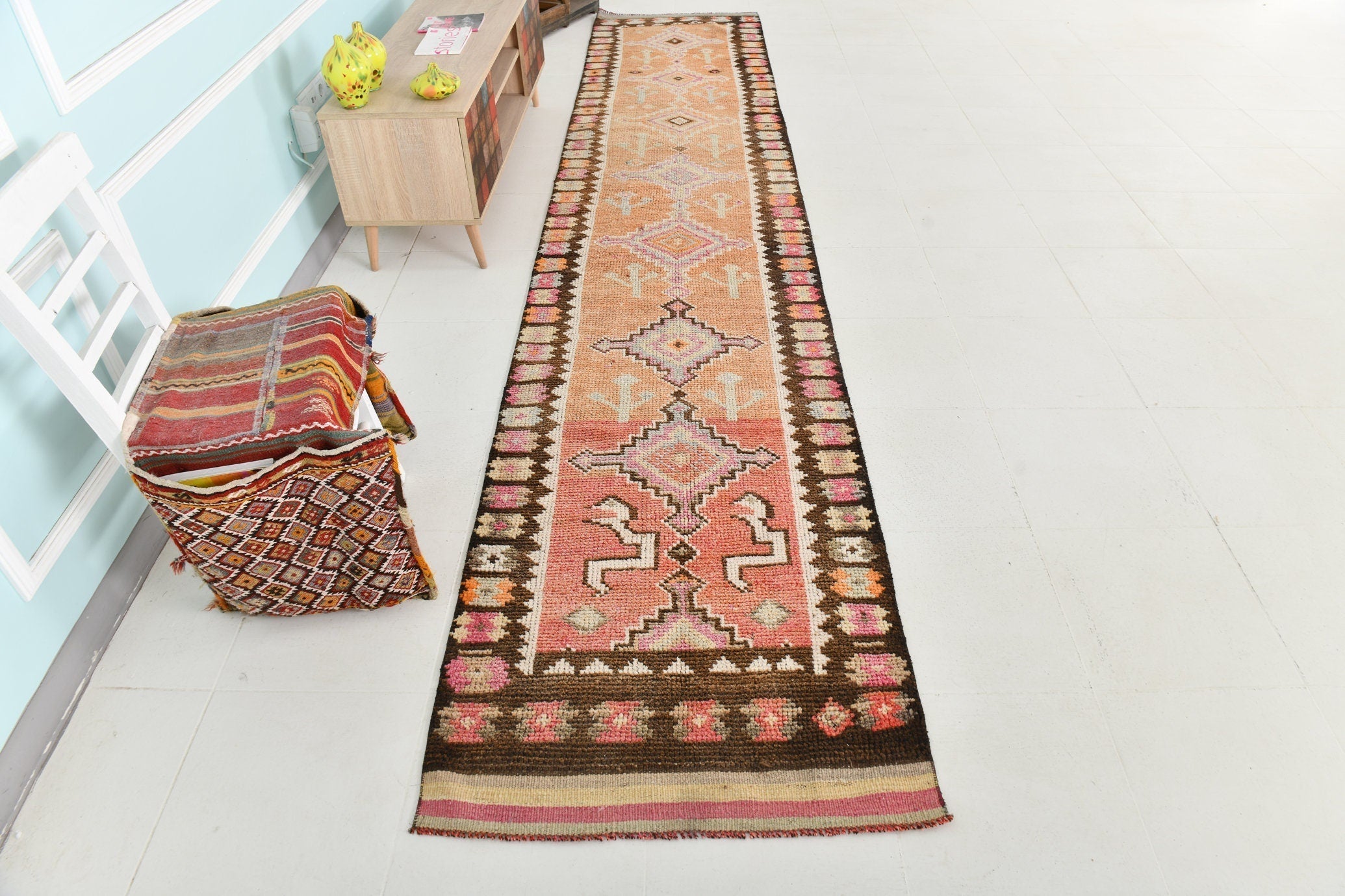 Turkish Vintage Herki Rug 2’9’ x 14’3’