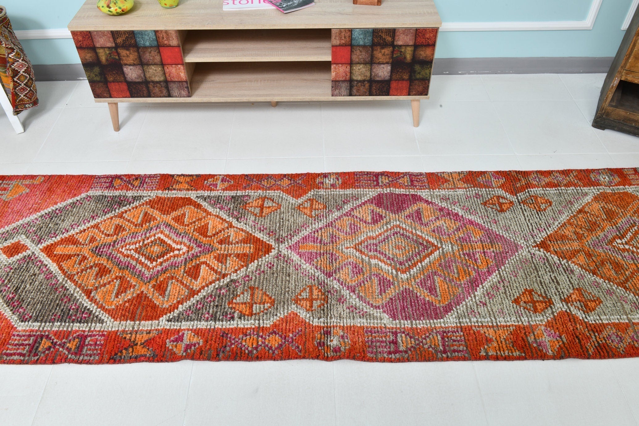 Turkish Vintage Herki Rug 2’9’’ x 9’12’’