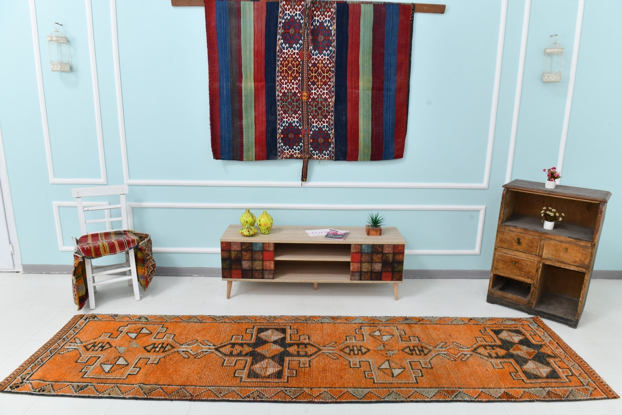 Turkish Vintage Herki Rug 3’0’’ x 11’0’’