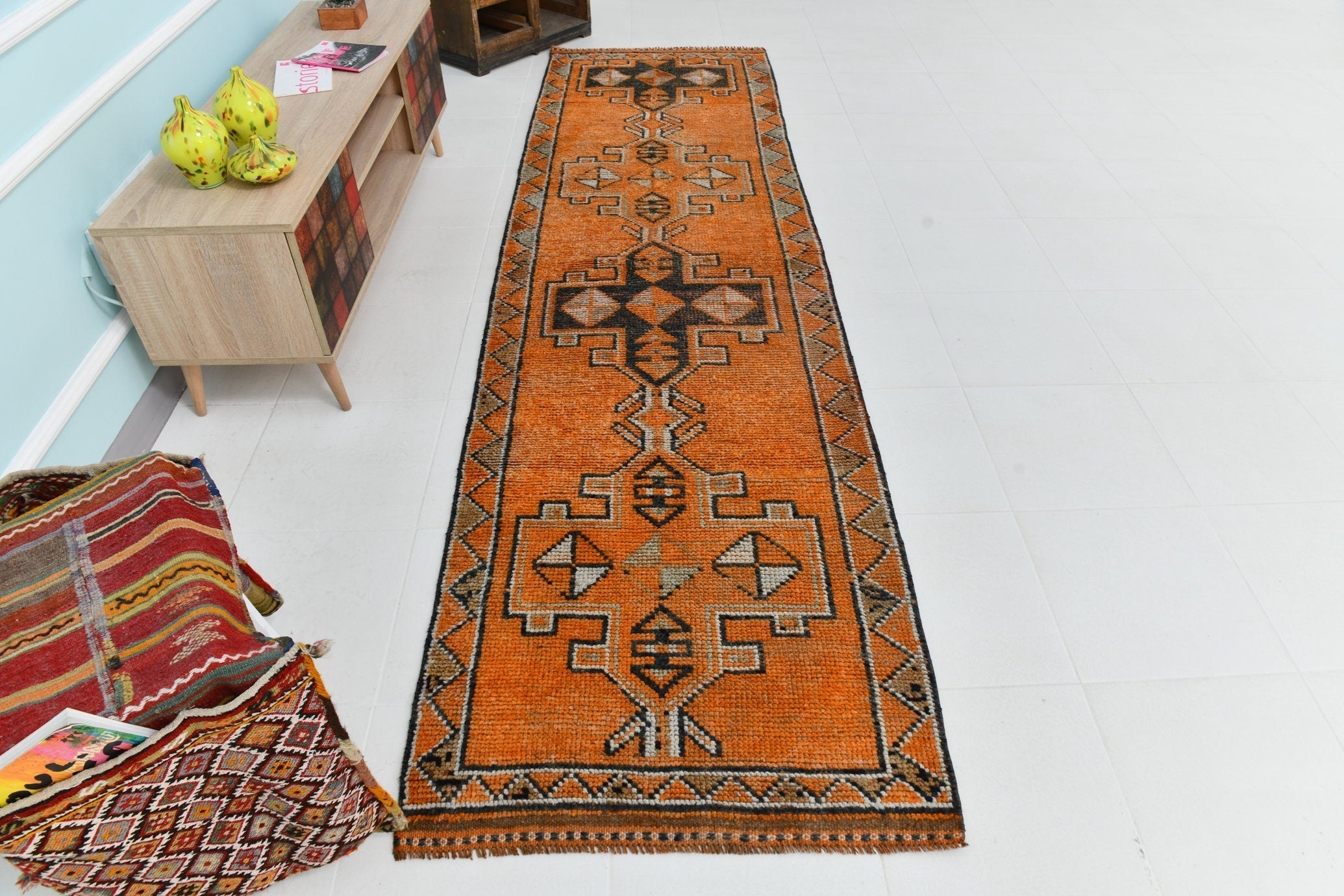 Turkish Vintage Herki Rug 3’0’’ x 11’0’’