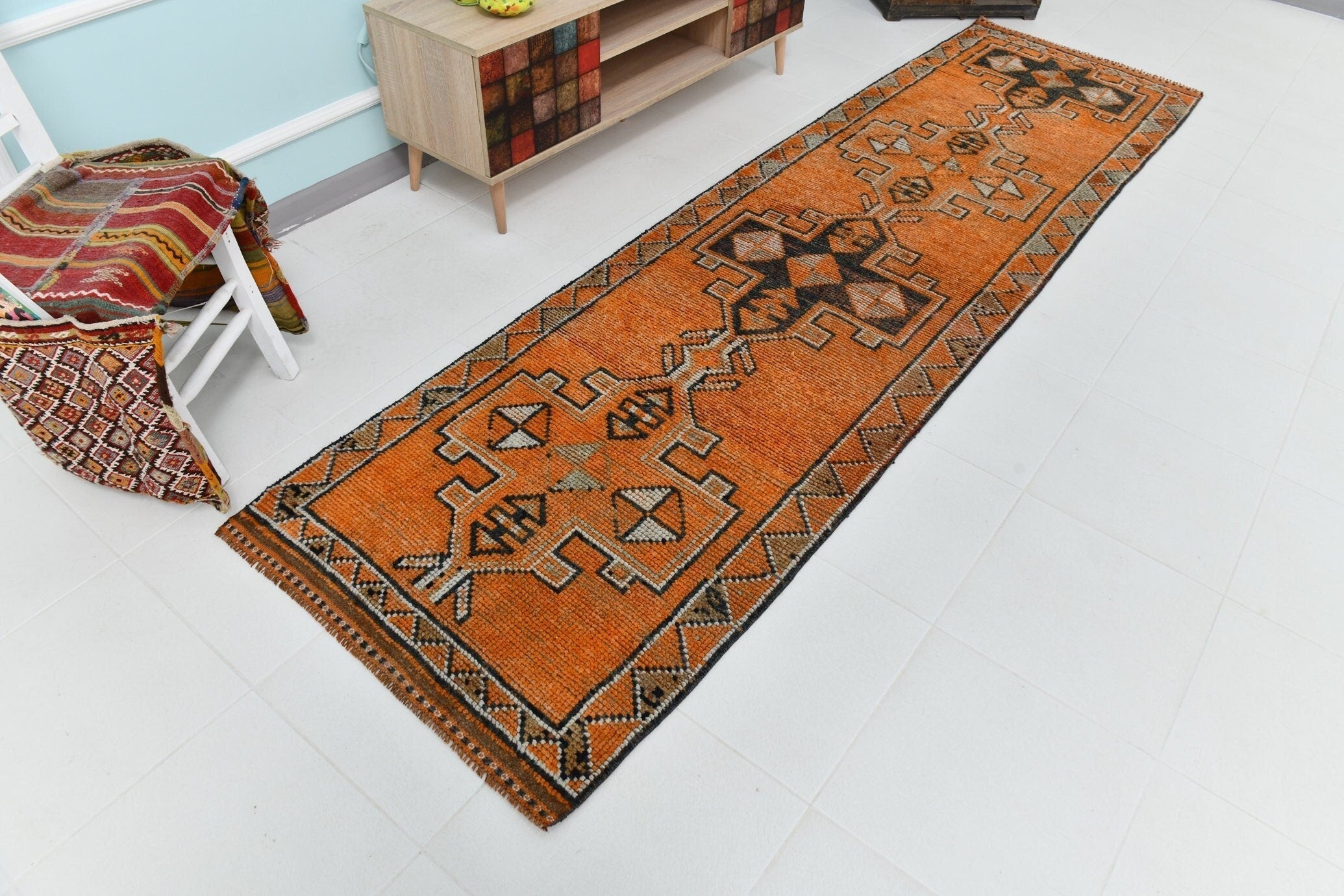 Turkish Vintage Herki Rug 3’0’’ x 11’0’’