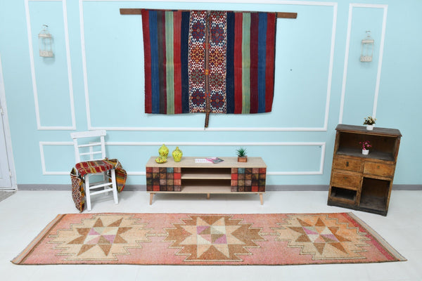 Turkish Vintage Herki Rug 3’1’ x 10’10’