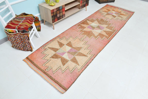 Turkish Vintage Herki Rug 3’1’ x 10’10’