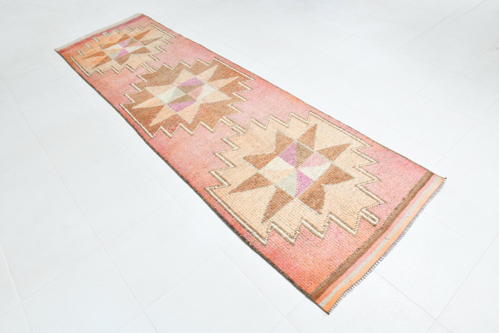 Turkish Vintage Herki Rug 3’1’ x 10’10’