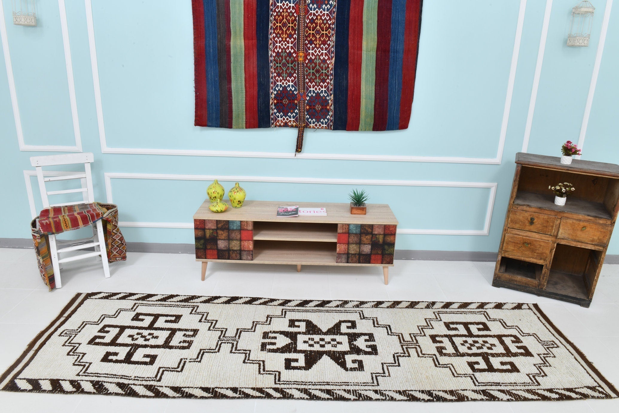 Turkish Vintage Herki Rug 3’1’’ x 10’2’’