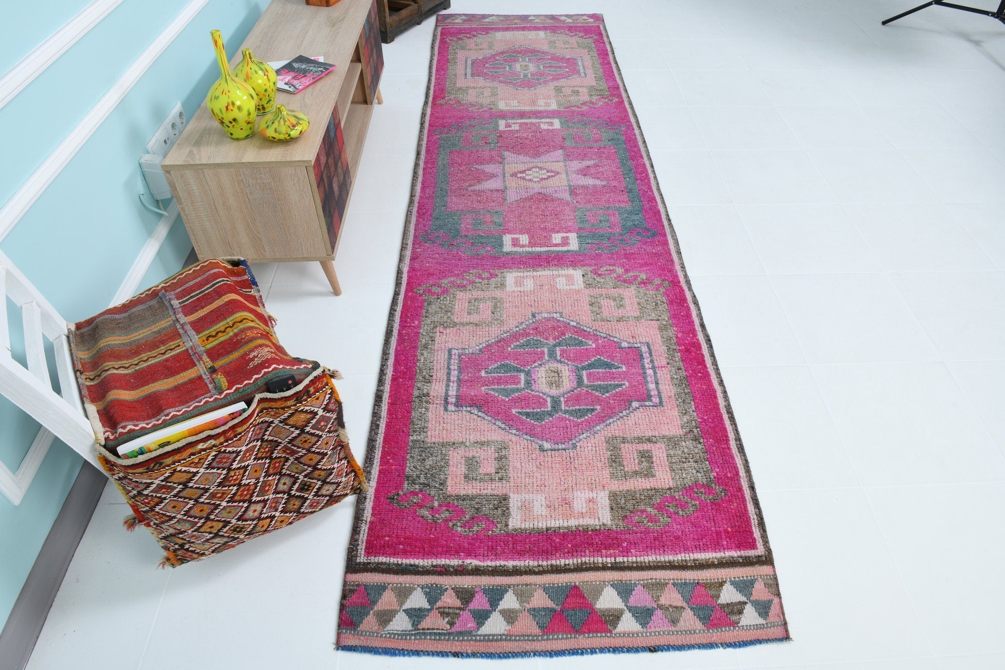 Turkish Vintage Herki Rug 3’1’’ x 11’9’’