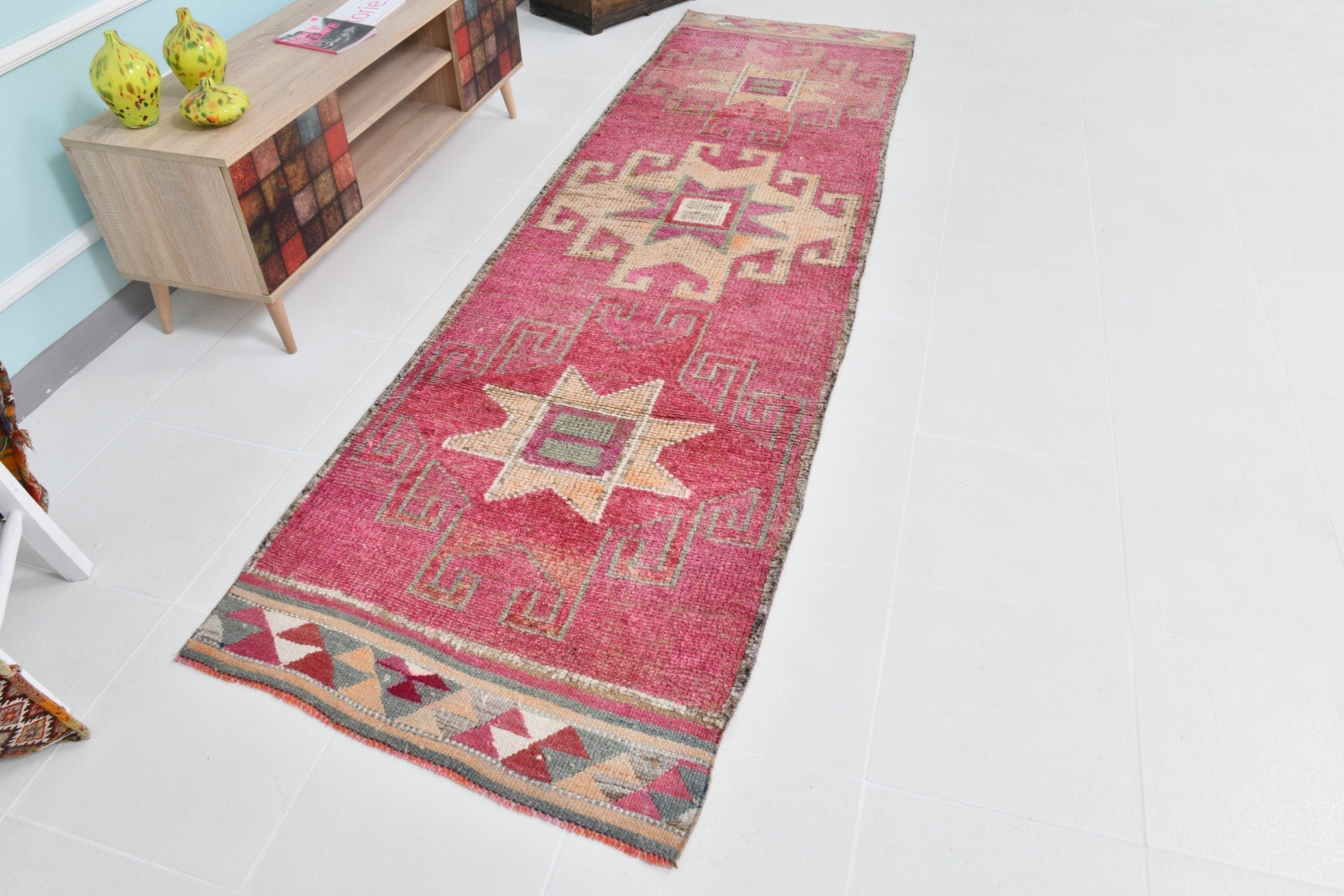 Turkish Vintage Herki Rug 3’2’’ x 10’11’’