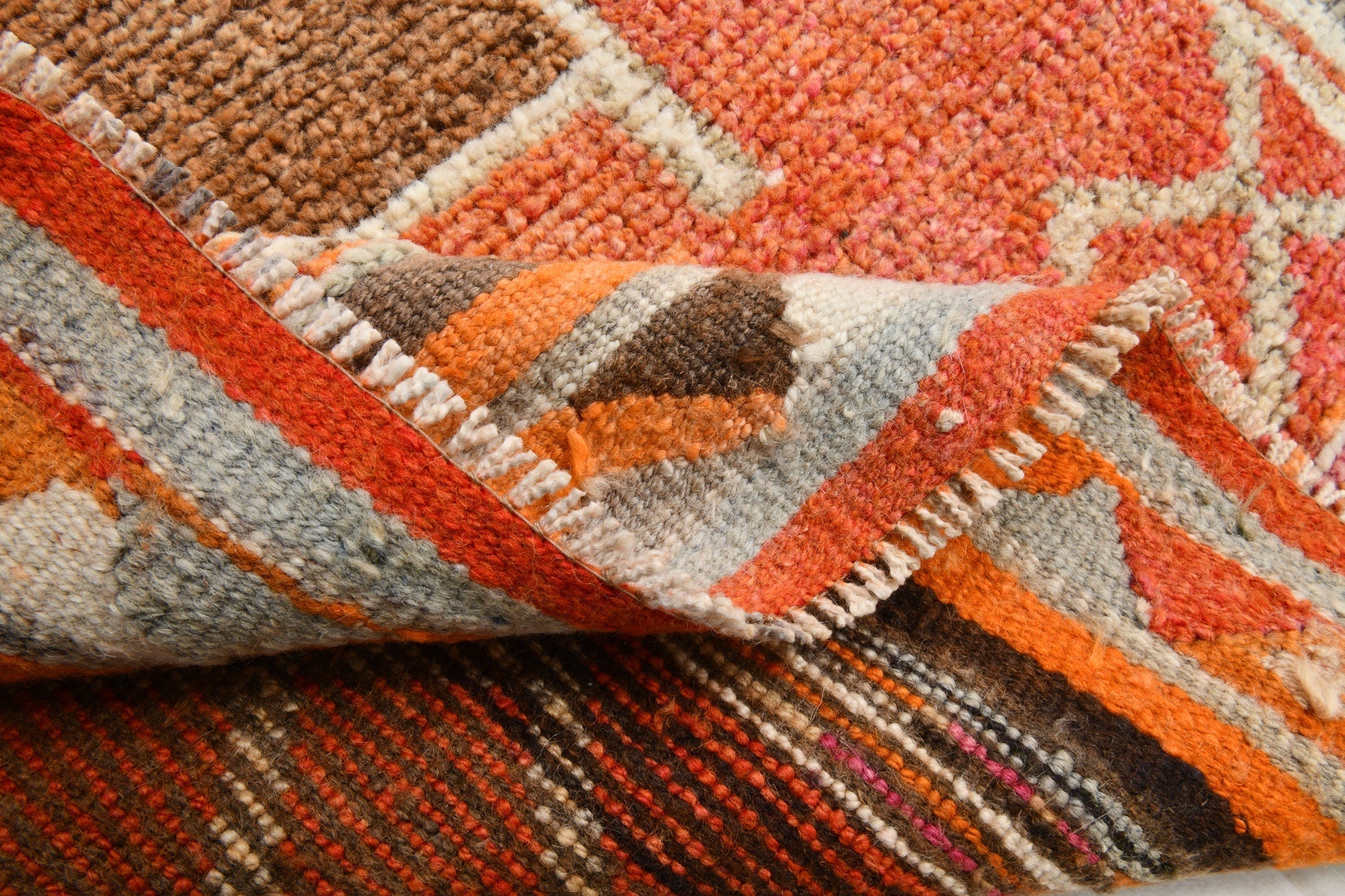 Turkish Vintage Herki Rug 3’2’ x 11’10’