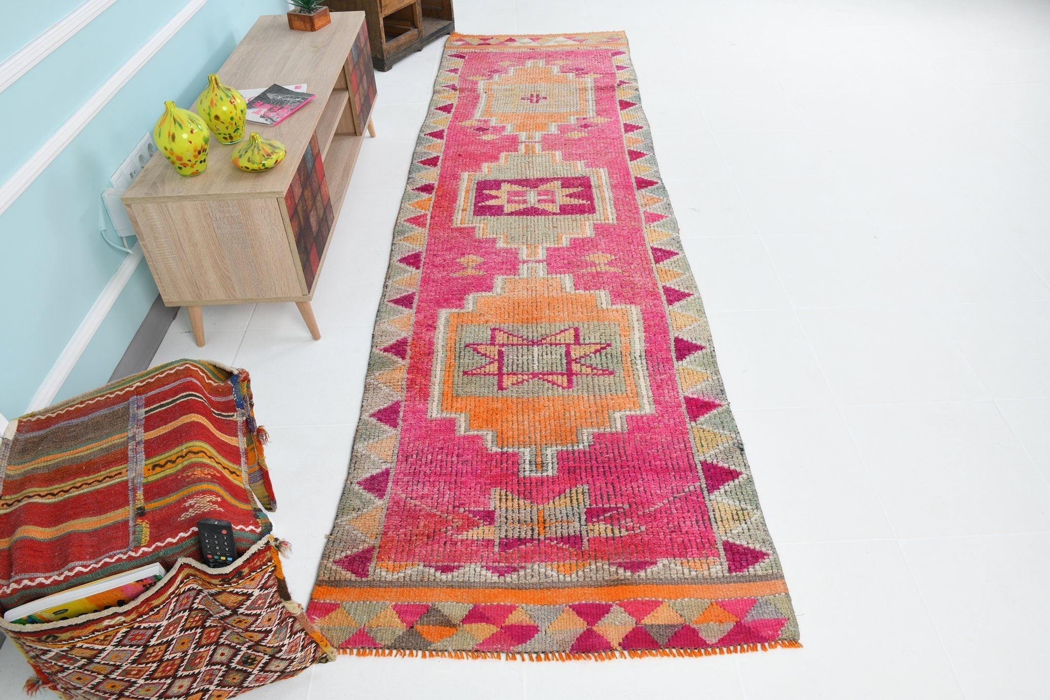 Turkish Vintage Herki Rug 3’2’ x 11’6’