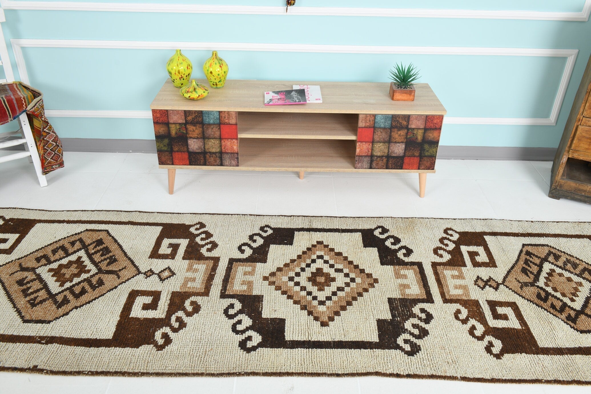 Turkish Vintage Herki Rug 3’3’’ x 11’3’’