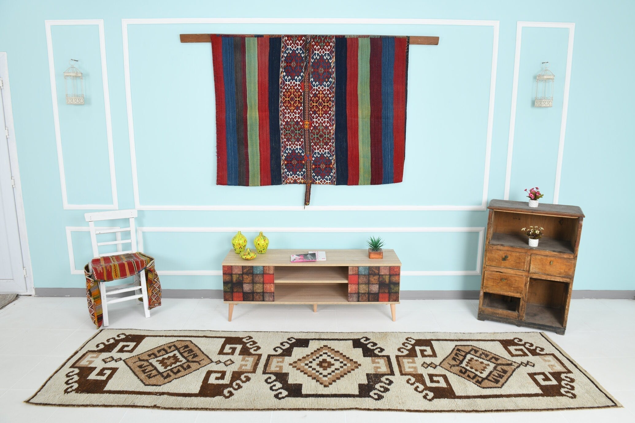 Turkish Vintage Herki Rug 3’3’’ x 11’3’’