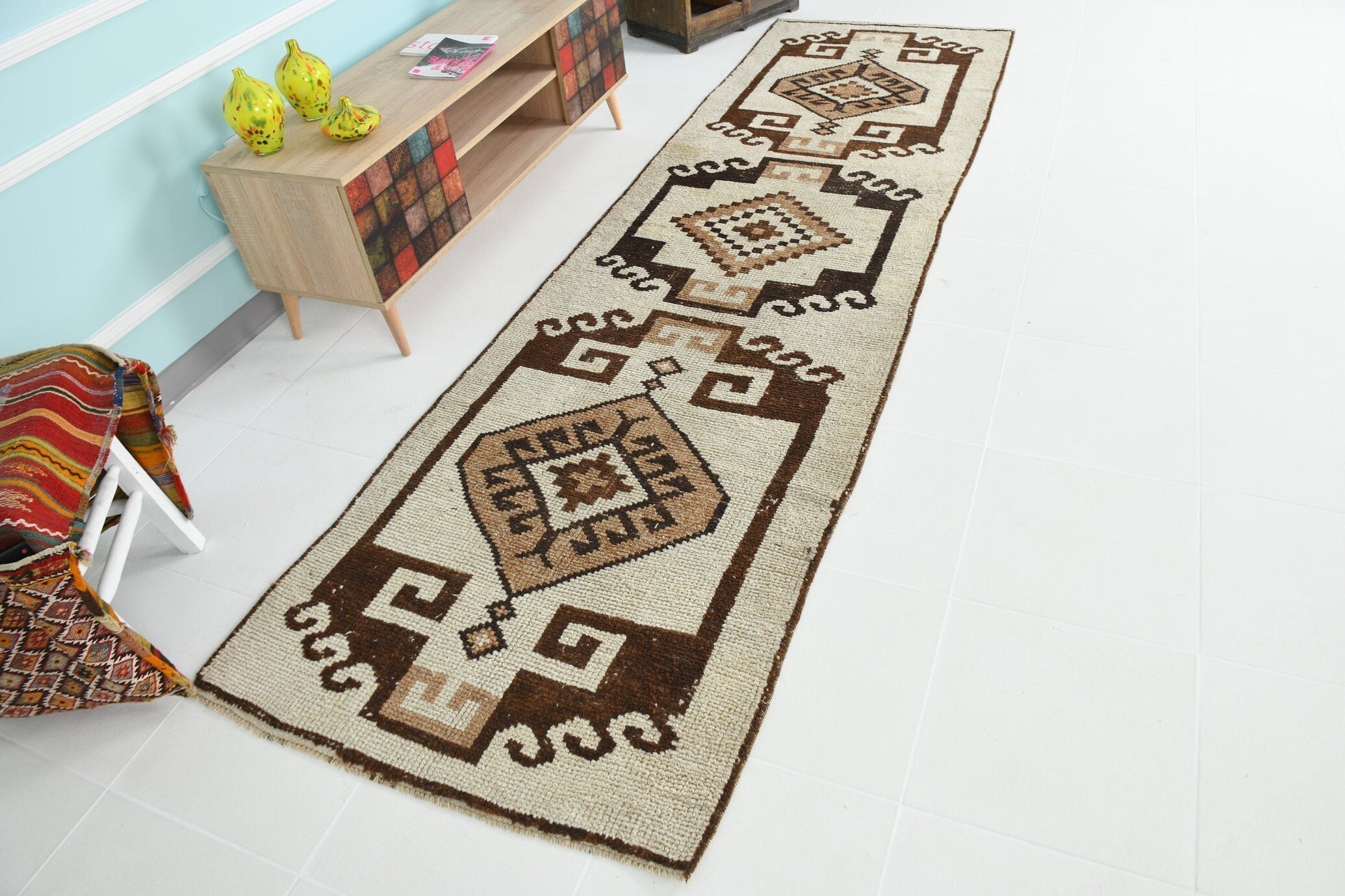 Turkish Vintage Herki Rug 3’3’’ x 11’3’’